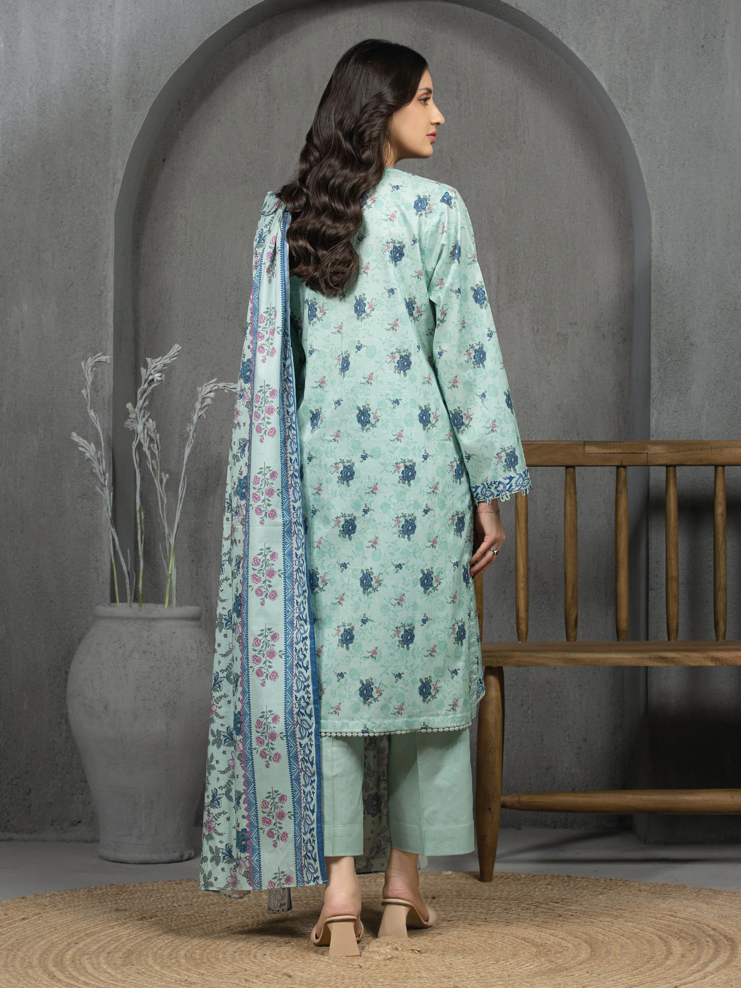 Unstitched Printed Cambric Suit - EWU5A2-35802-3P - Image 6