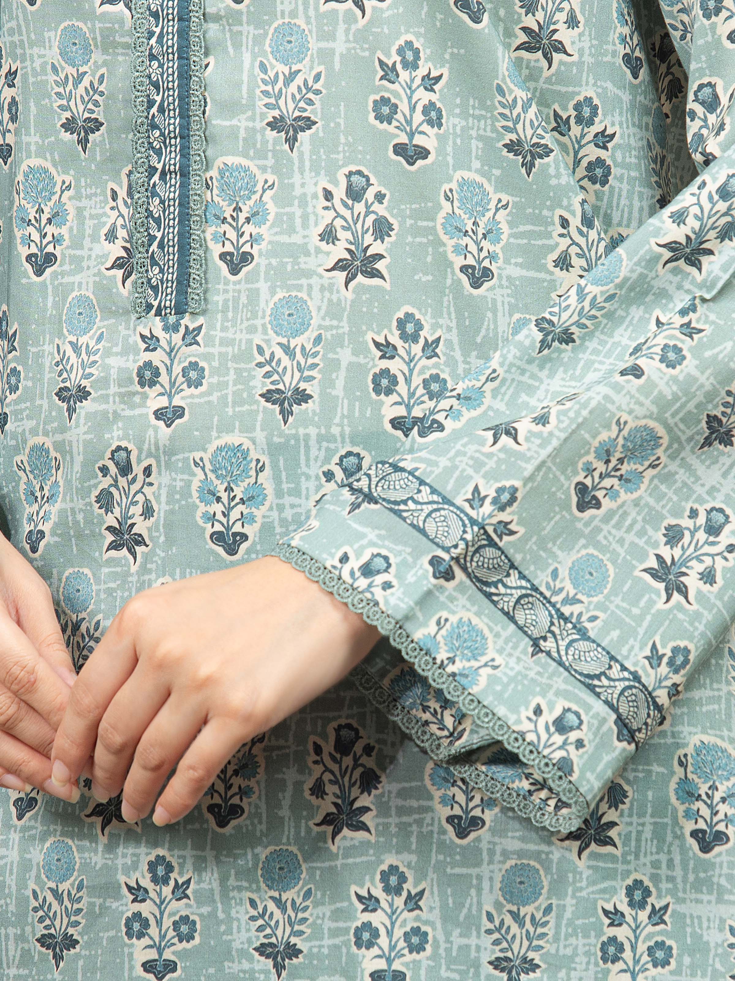 Unstitched Printed Cambric Suit - EWU5A2-35805-3P - Image 4