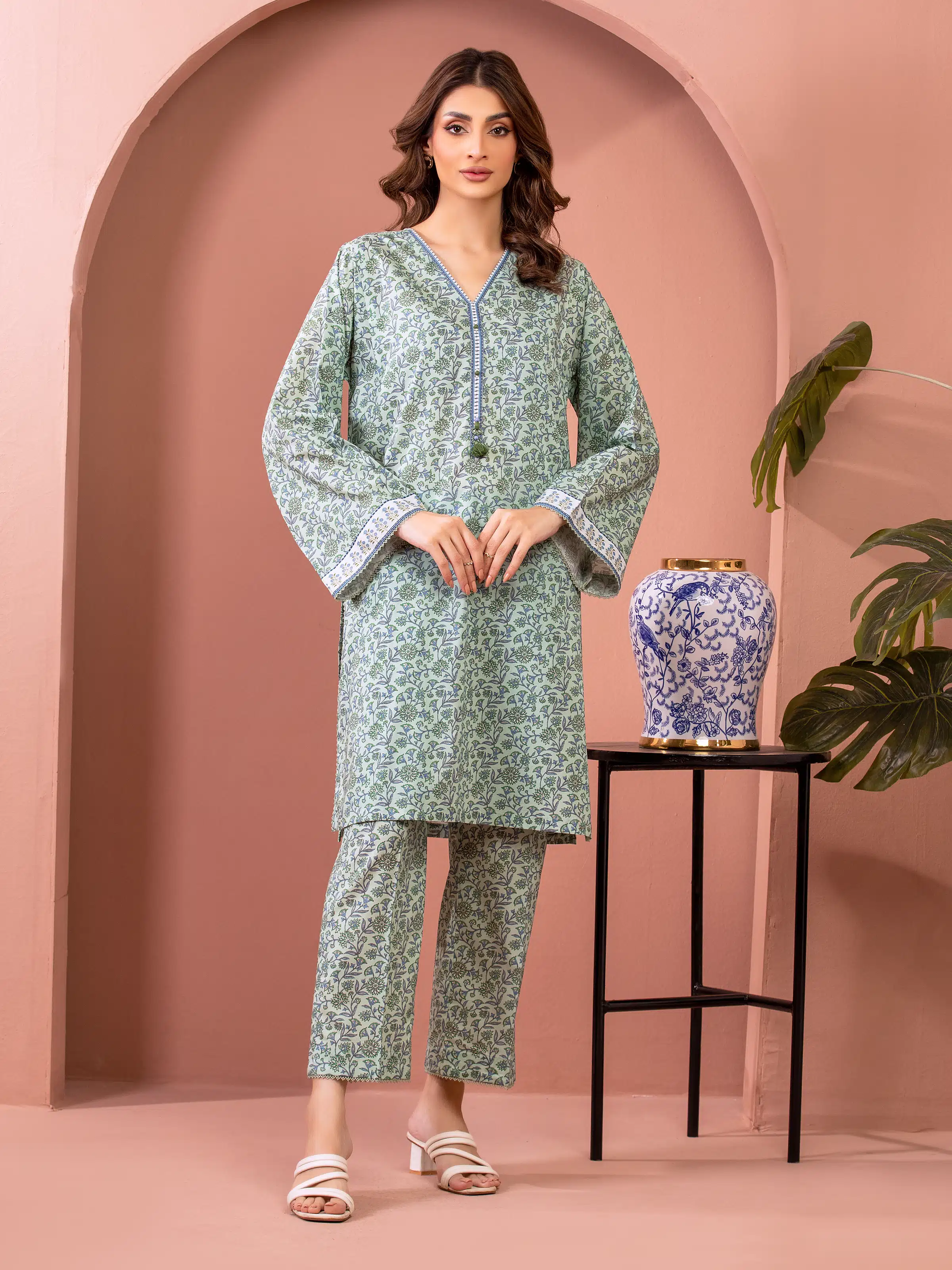 Unstitched Printed Lawn Shirt Trouser - EWU5A1-35432ST
