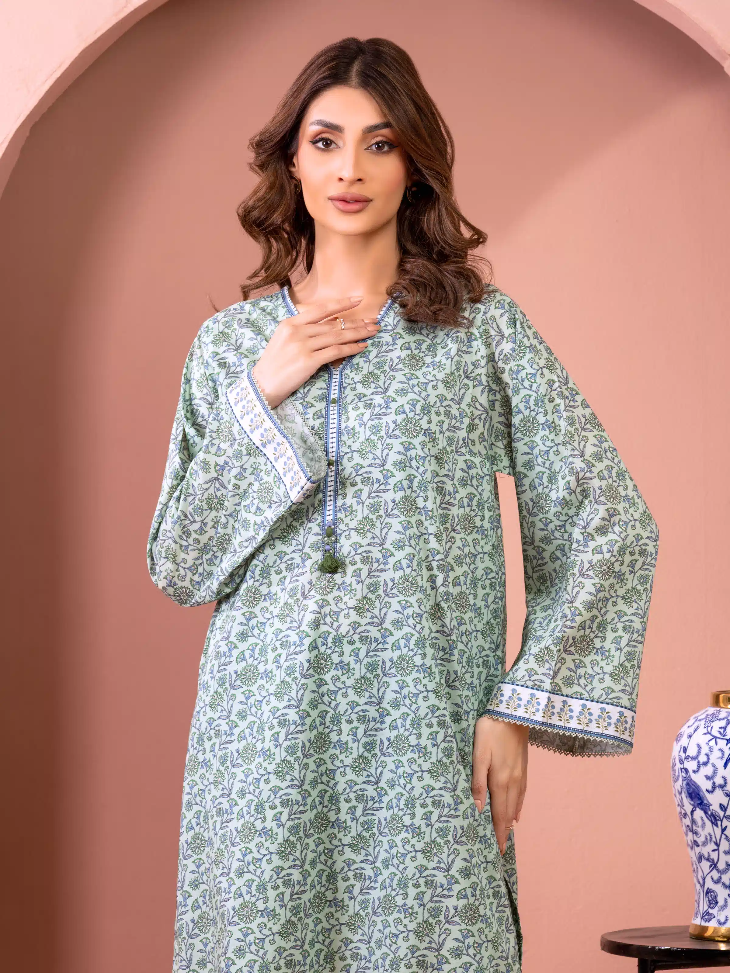 Unstitched Printed Lawn Shirt Trouser - EWU5A1-35432ST - Image 2