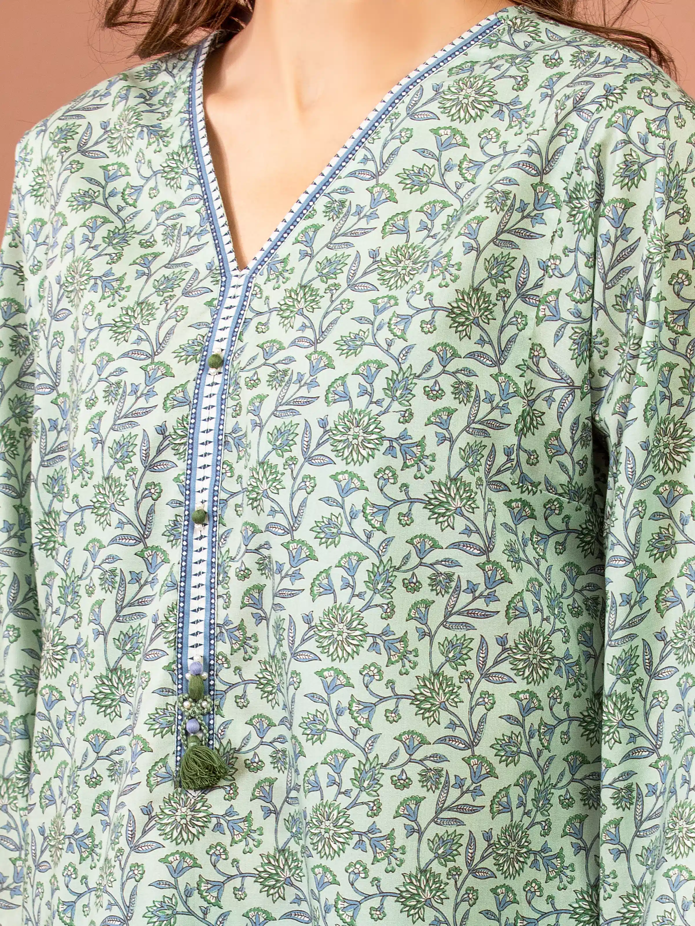 Unstitched Printed Lawn Shirt Trouser - EWU5A1-35432ST - Image 3