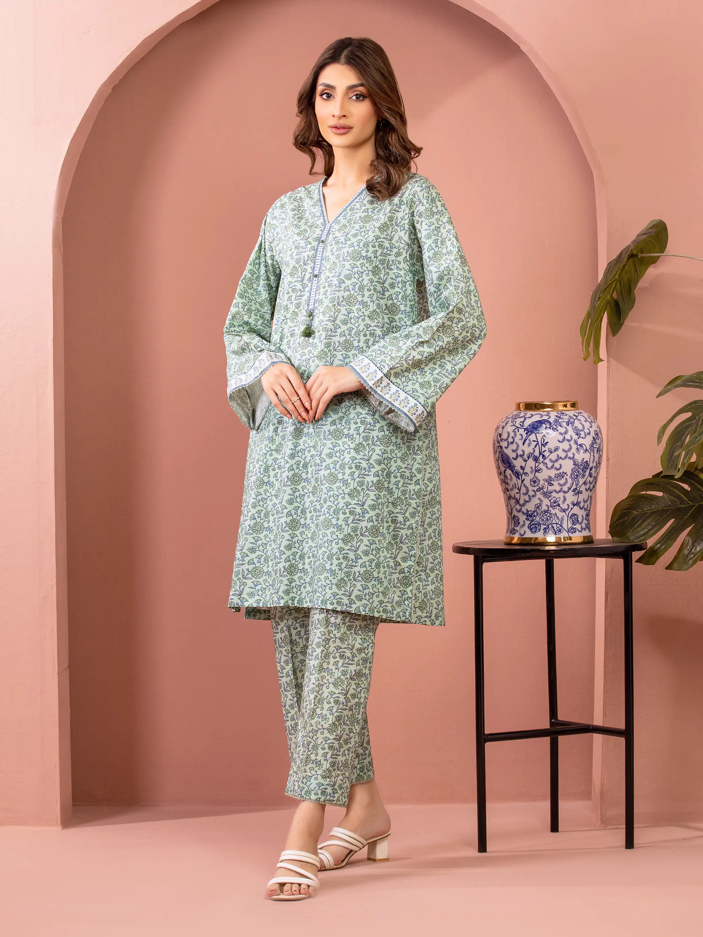 Unstitched Printed Lawn Shirt Trouser - EWU5A1-35432ST - Image 5
