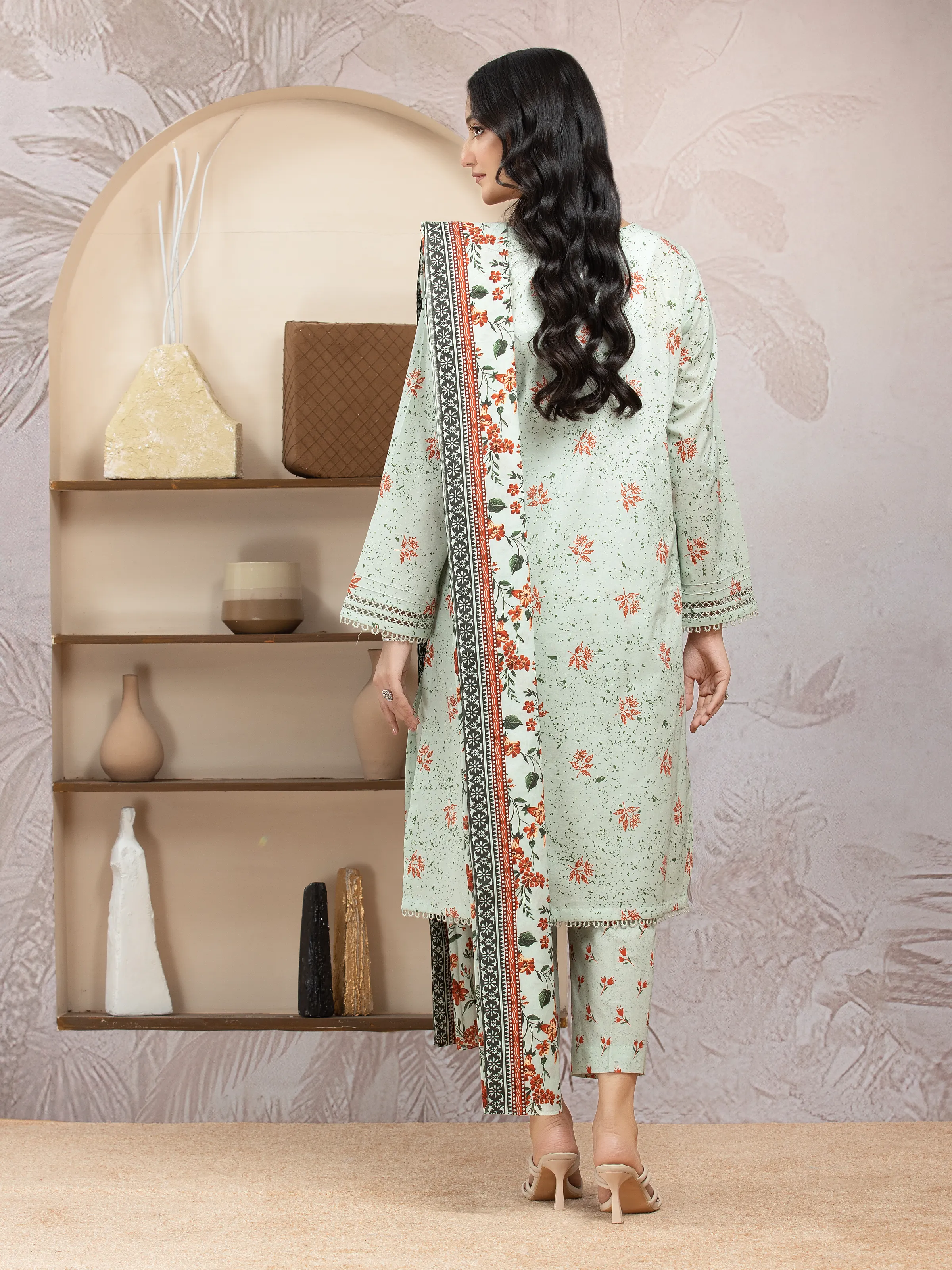 Unstitched Printed Lawn Suit - EWU5A1-35016-3P - Image 2