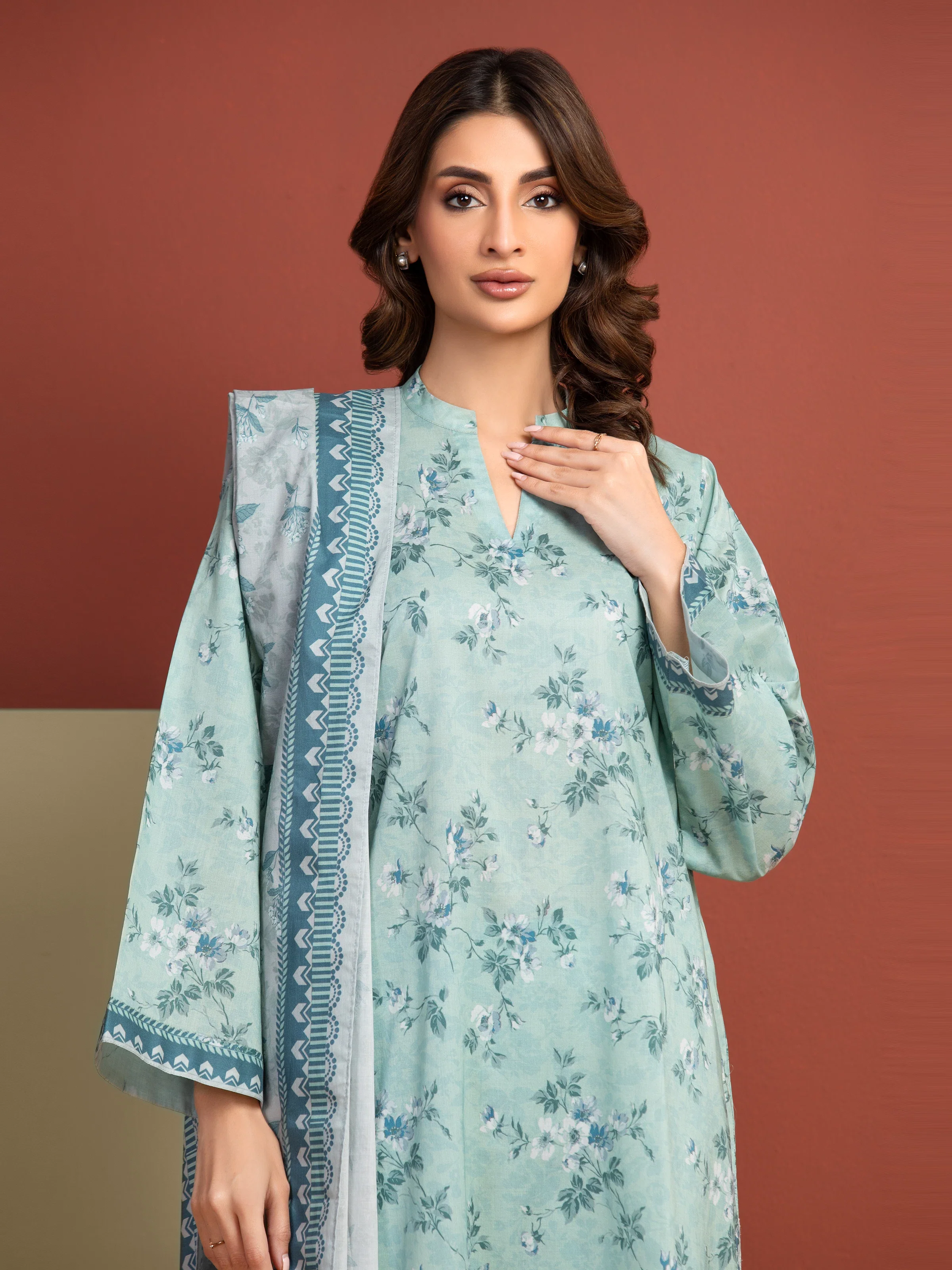 Unstitched Printed Lawn Suit - EWU5A1-35294-3P - Image 2