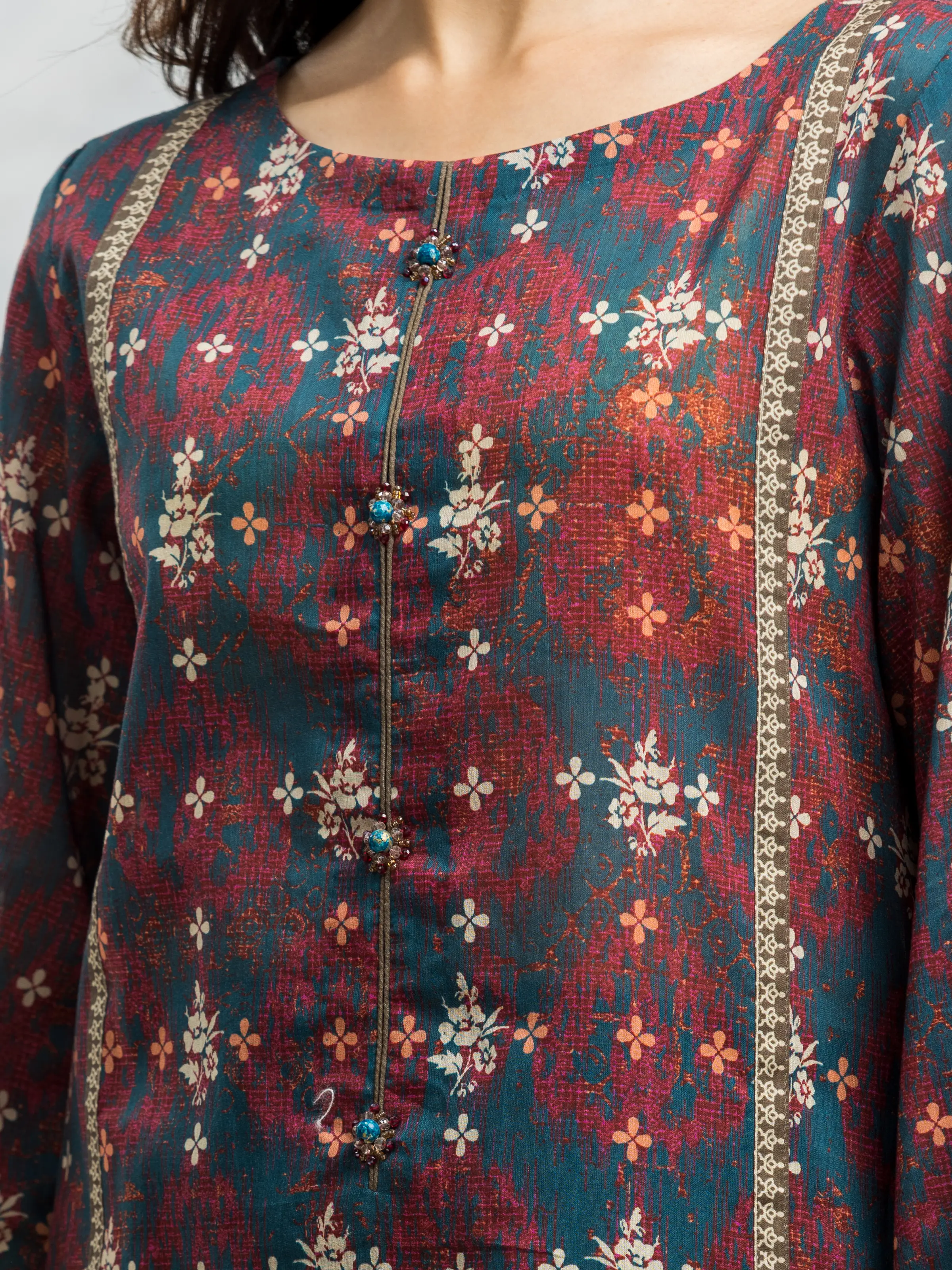 Unstitched Printed Khaddar Suit - EWU24A3-28210-3P - Image 3