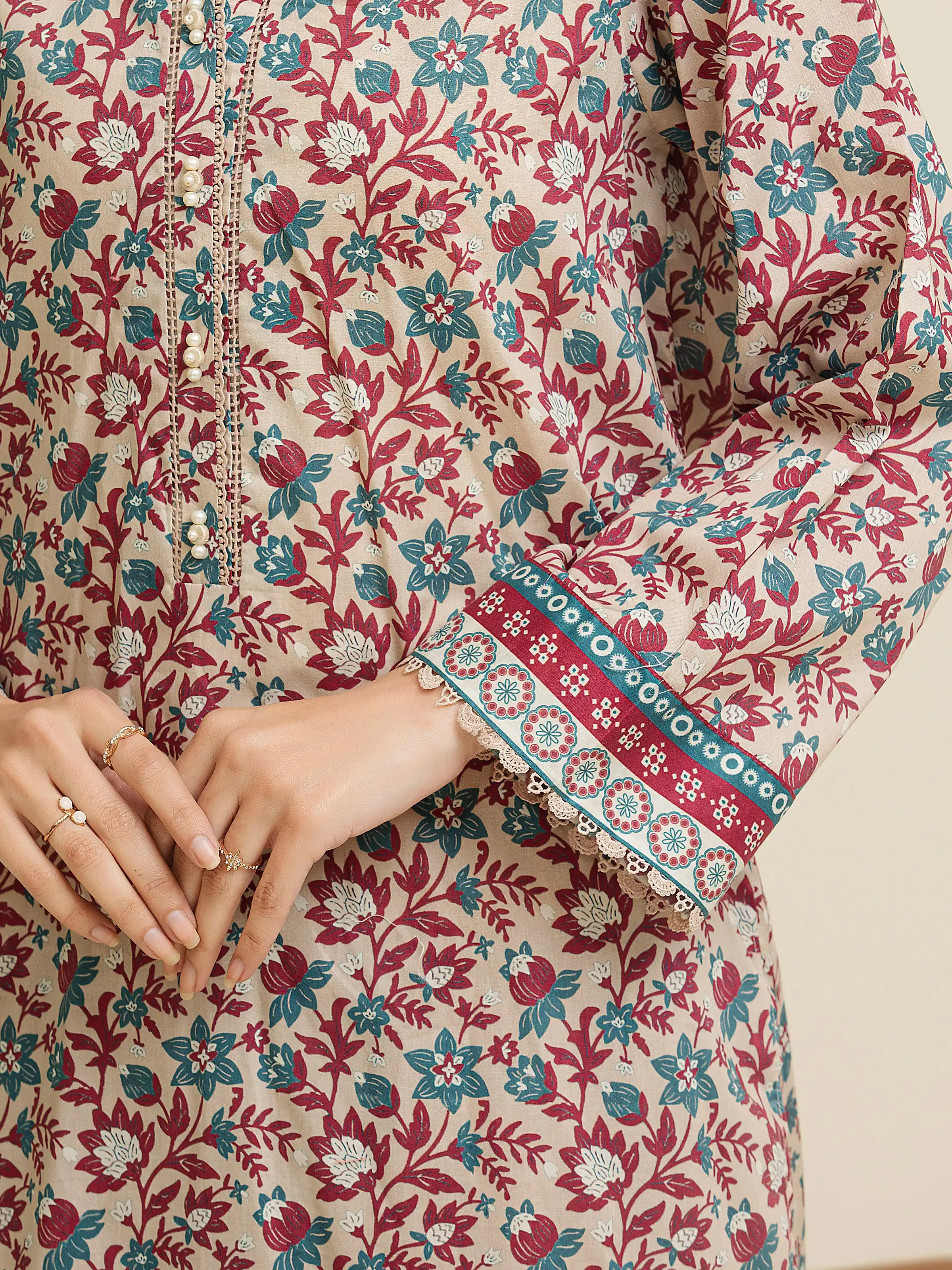 Unstitched Printed Lawn Shirt Trouser - EWU5A1-35175ST - Image 3