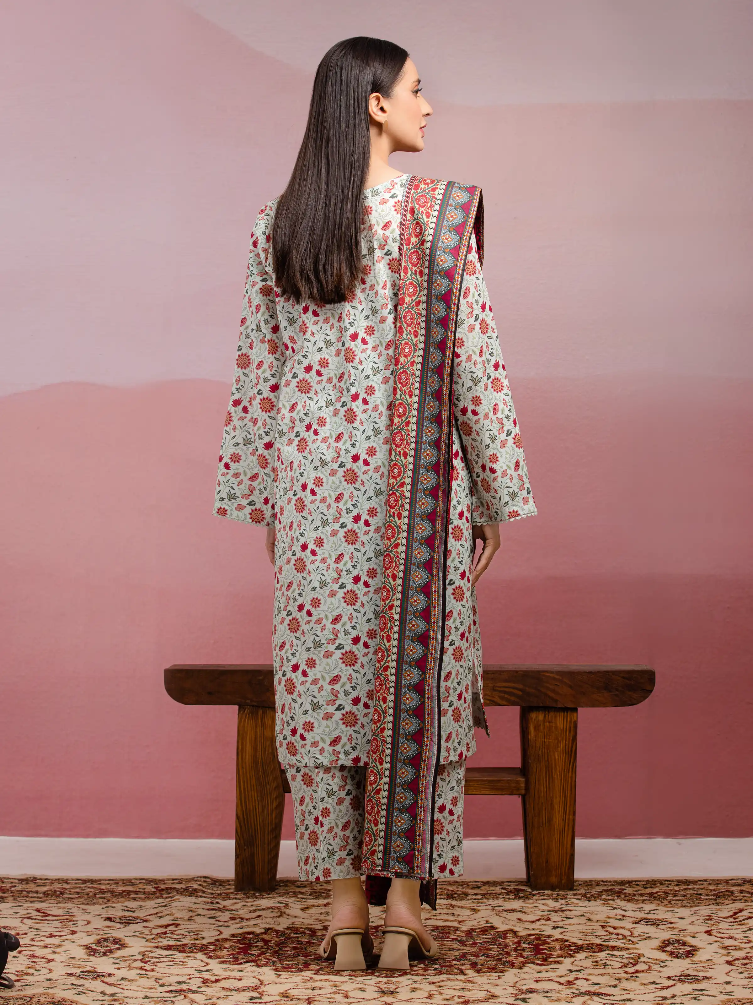 Unstitched Printed Lawn Suit - EWU5A1-35045-3P - Image 2