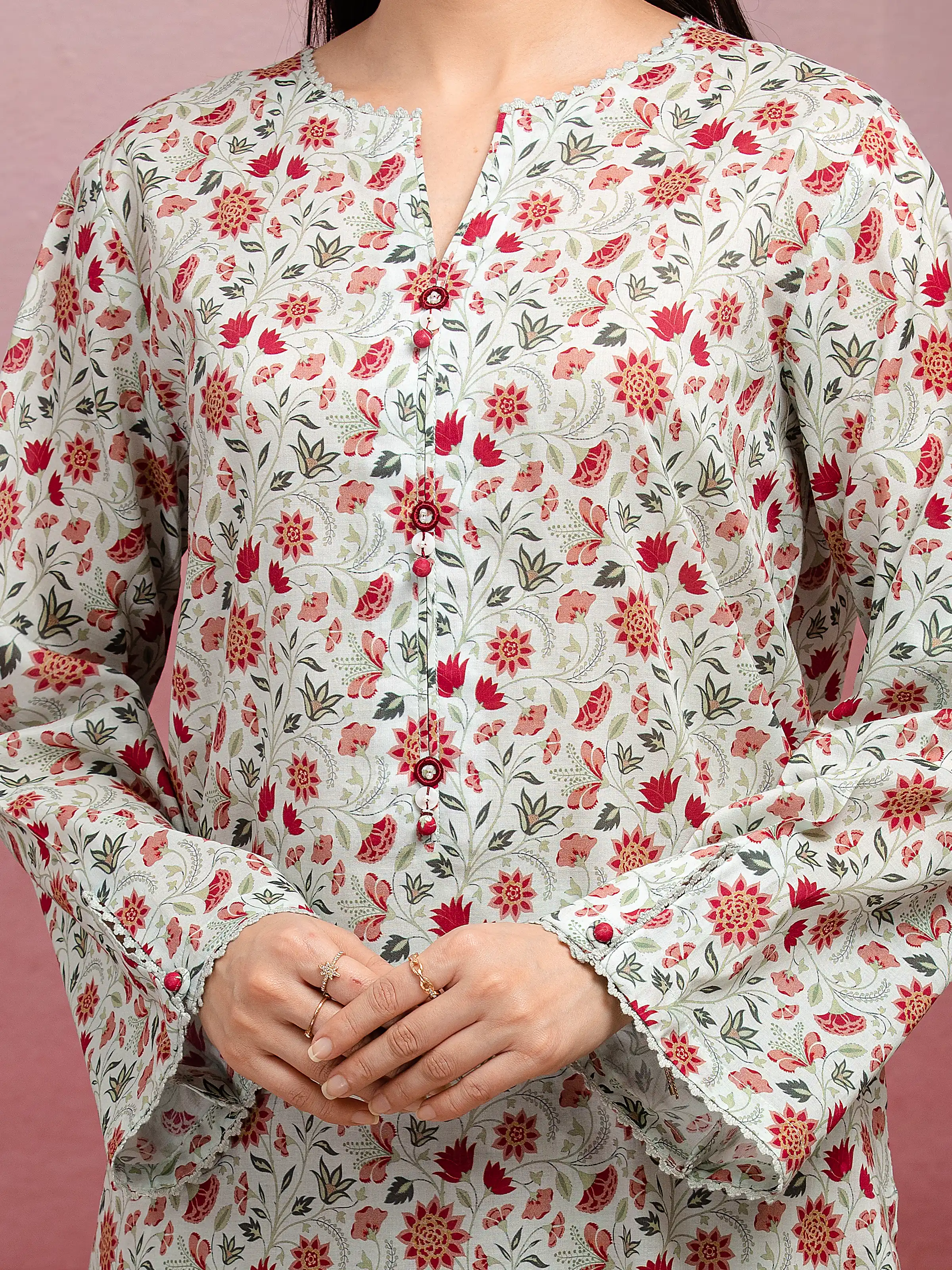 Unstitched Printed Lawn Suit - EWU5A1-35045-3P - Image 3