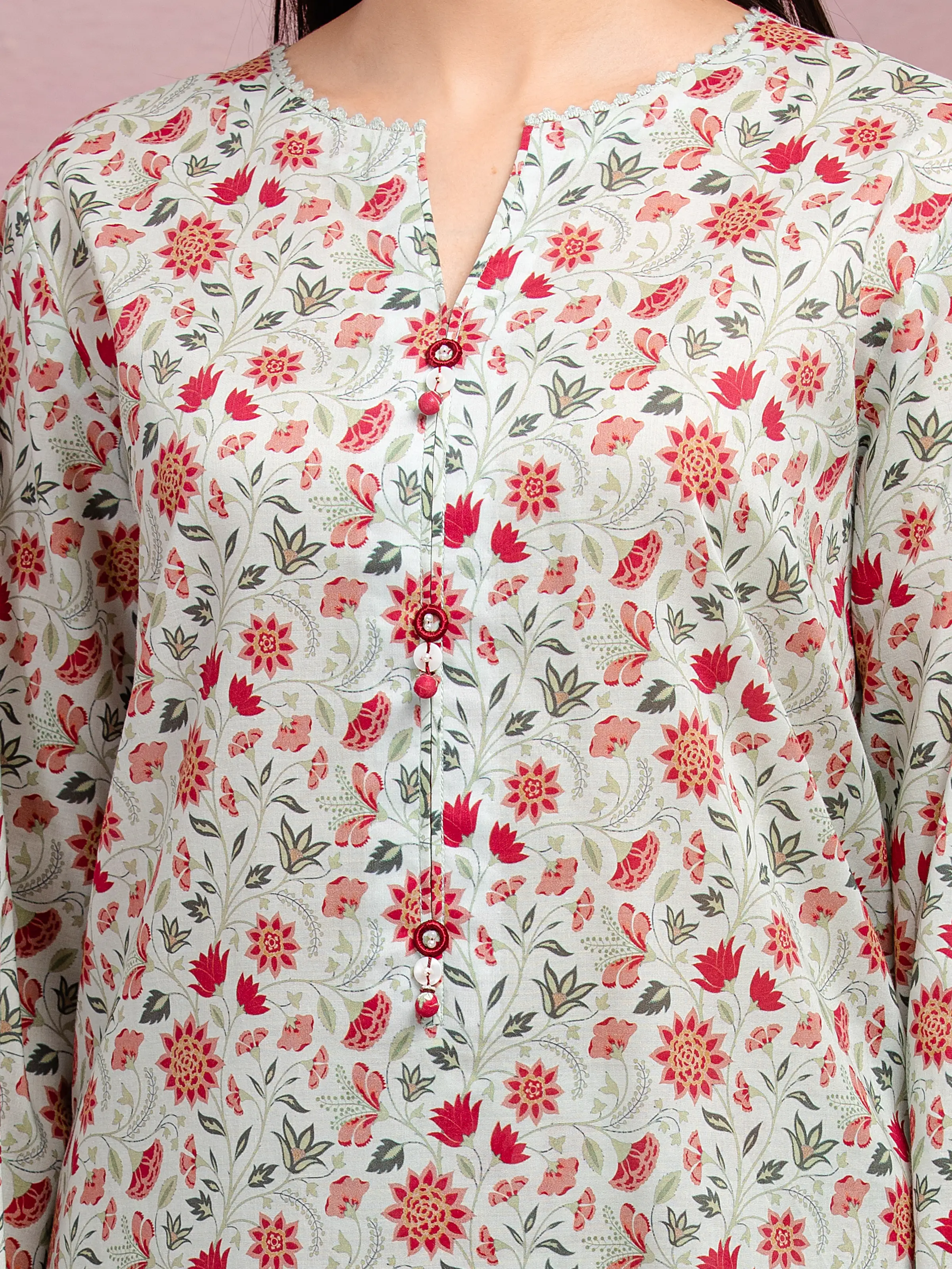 Unstitched Printed Lawn Suit - EWU5A1-35045-3P - Image 4