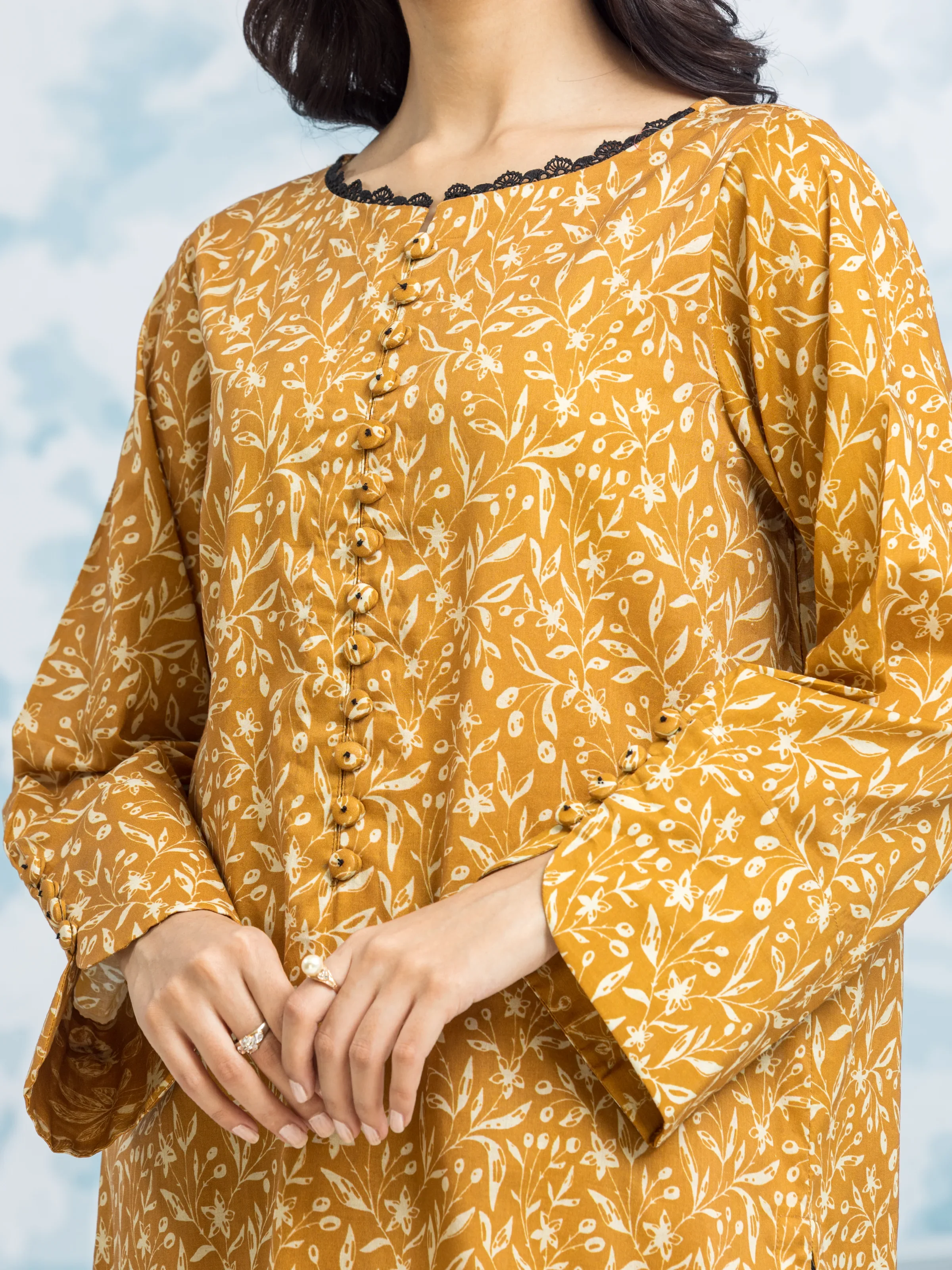 Unstitched Printed Khaddar Shirt - EWU24A3-29580S - Image 2