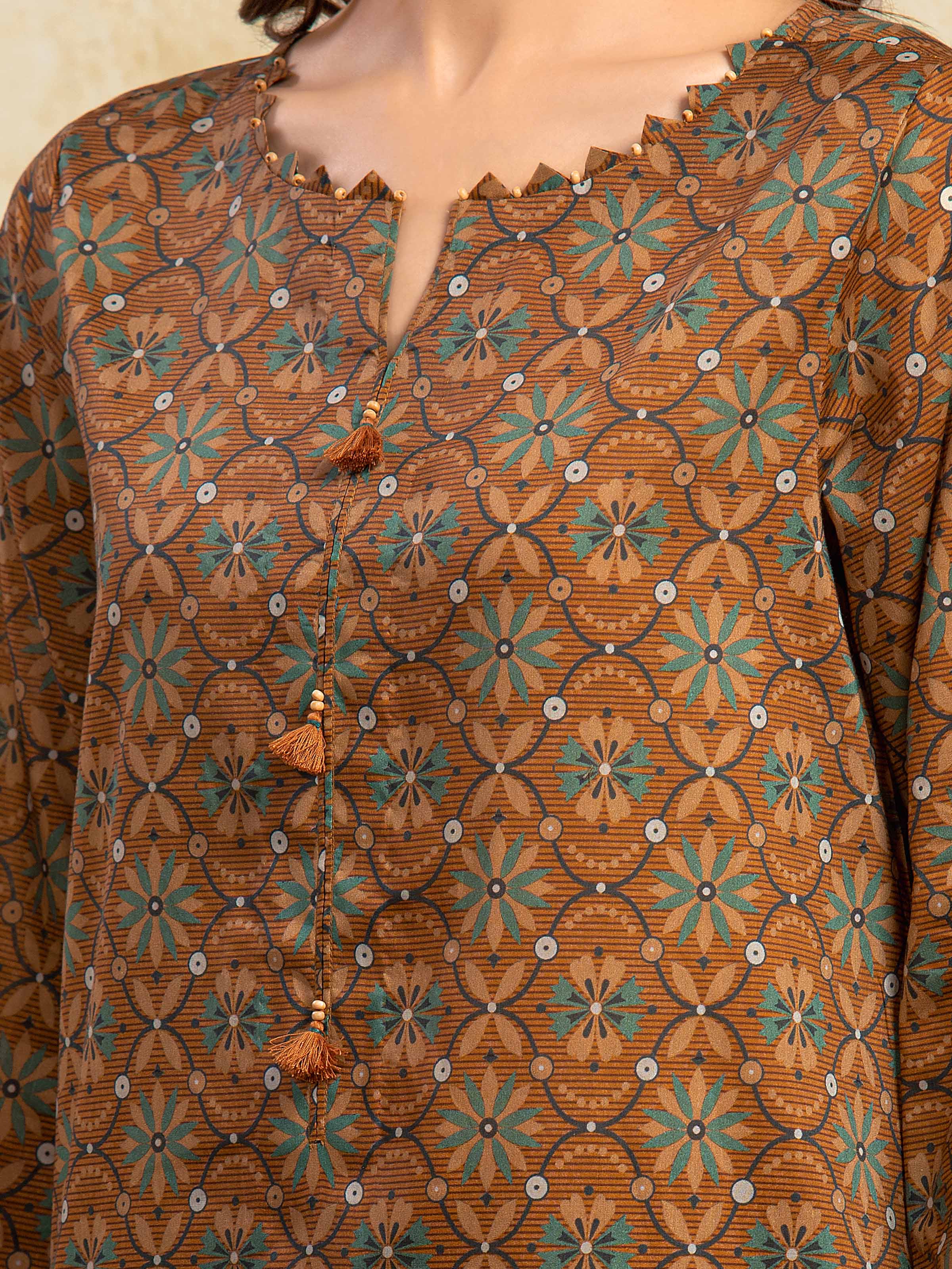 Unstitched Printed Khaddar Suit - EWU5A3-35988-3P - Image 3