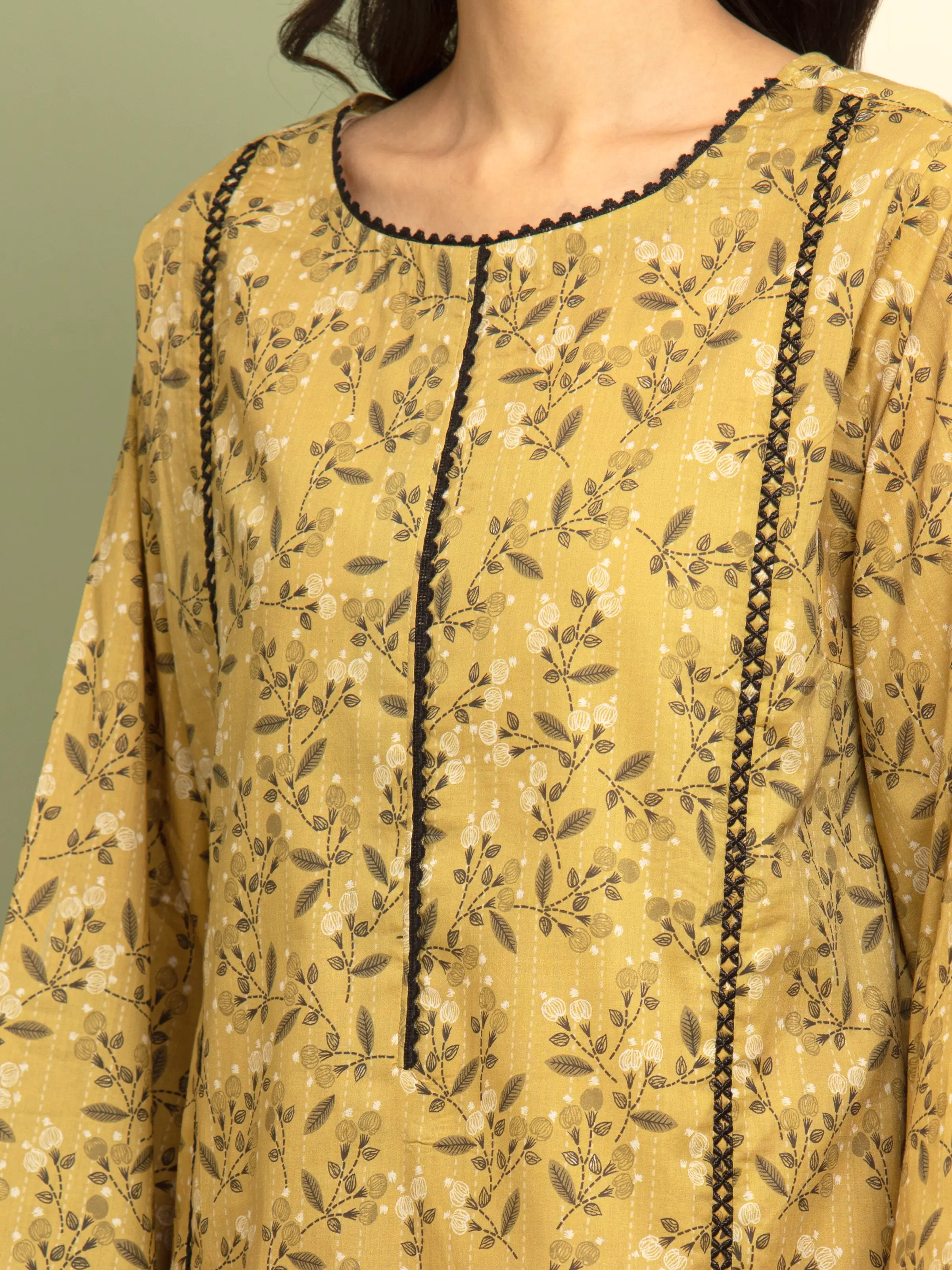 Unstitched Printed Lawn Shirt Trouser - EWU5A1-35600ST - Image 5