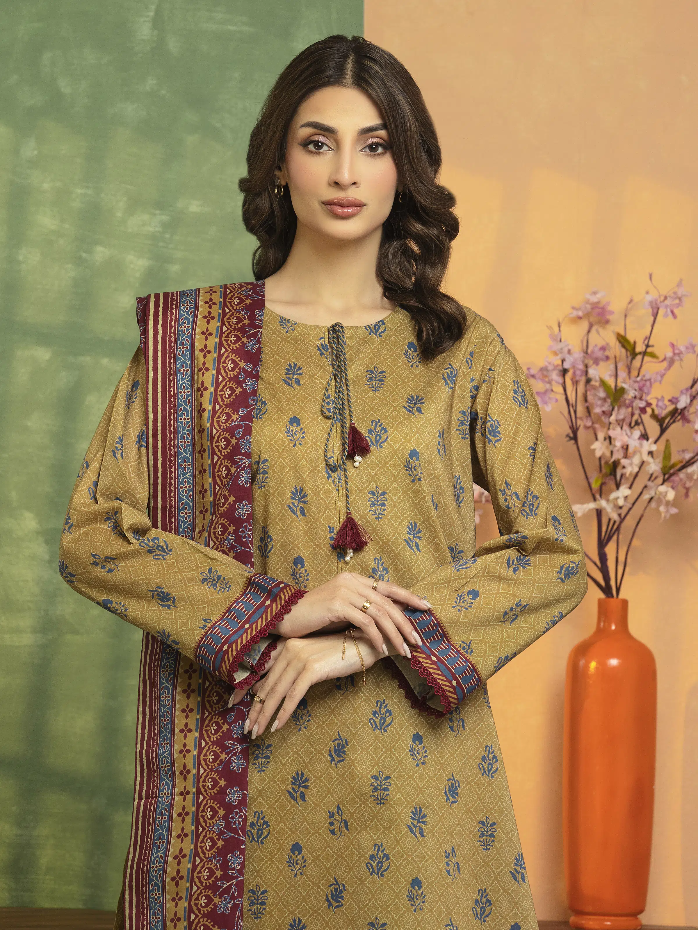 Unstitched Printed Lawn Suit - EWU5A1-35195-3P - Image 3