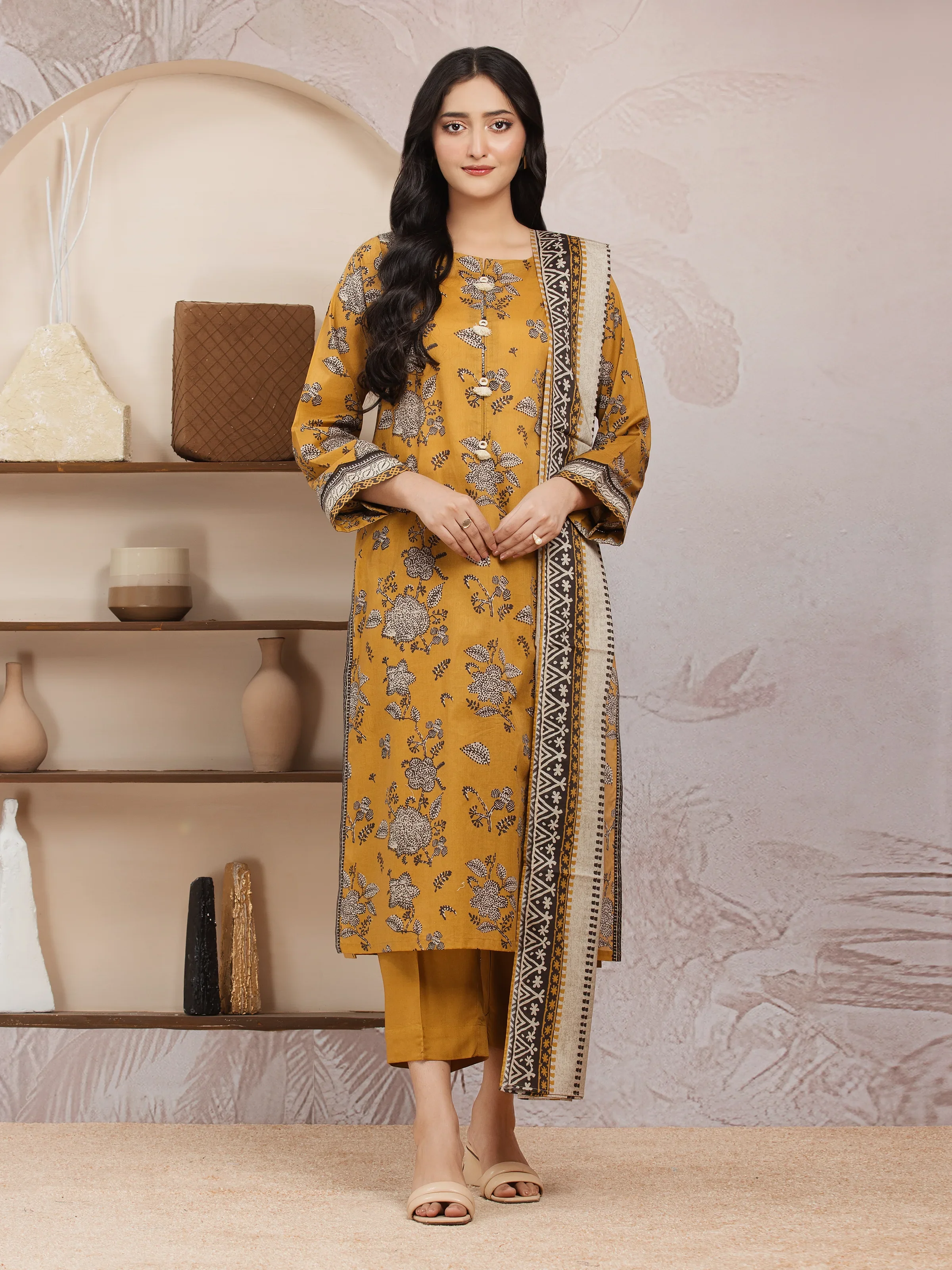 Unstitched Printed Lawn Suit - EWU5A1-35200-3P