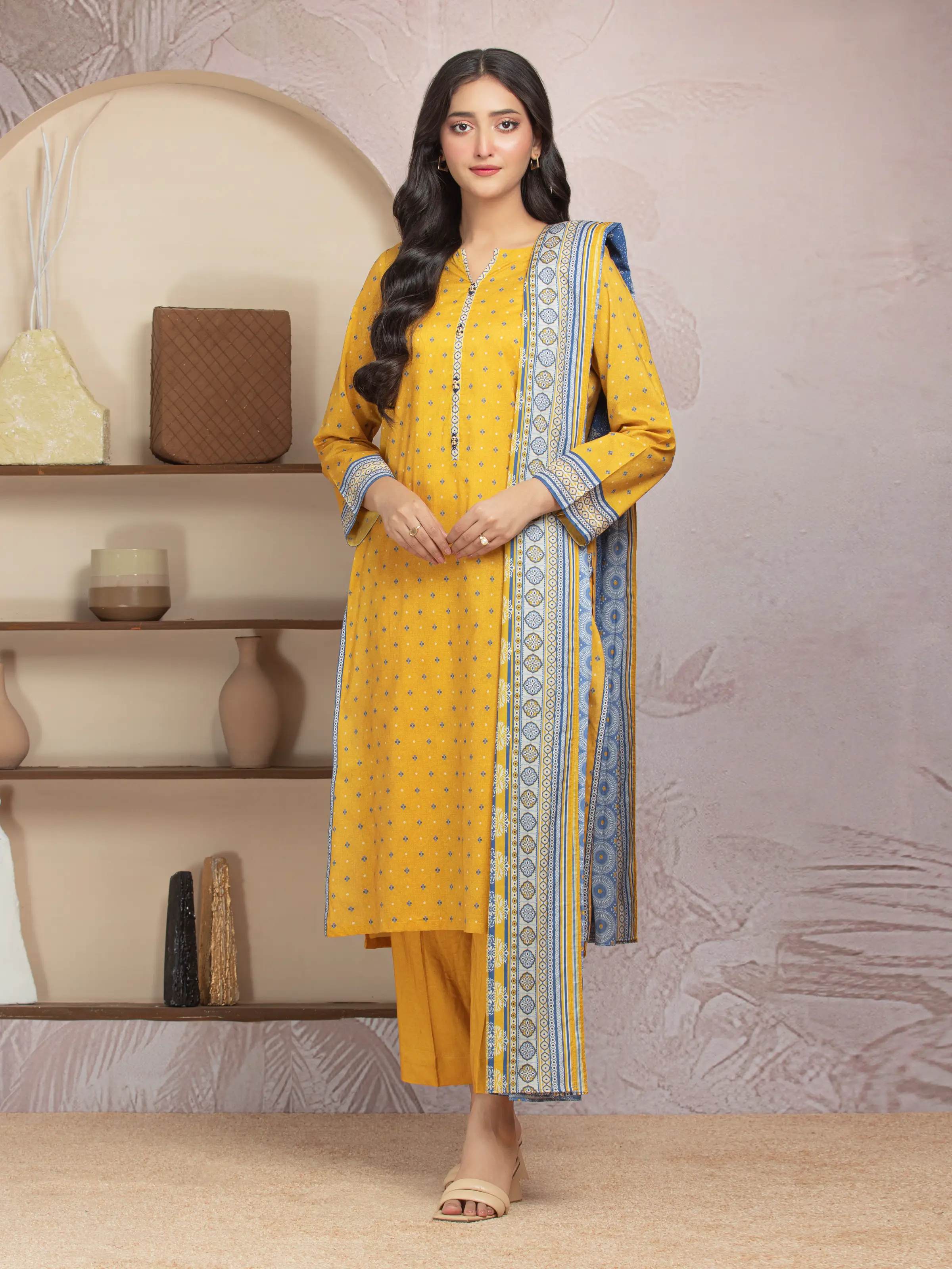 Unstitched Printed Lawn Suit - EWU5A1-35224-3P