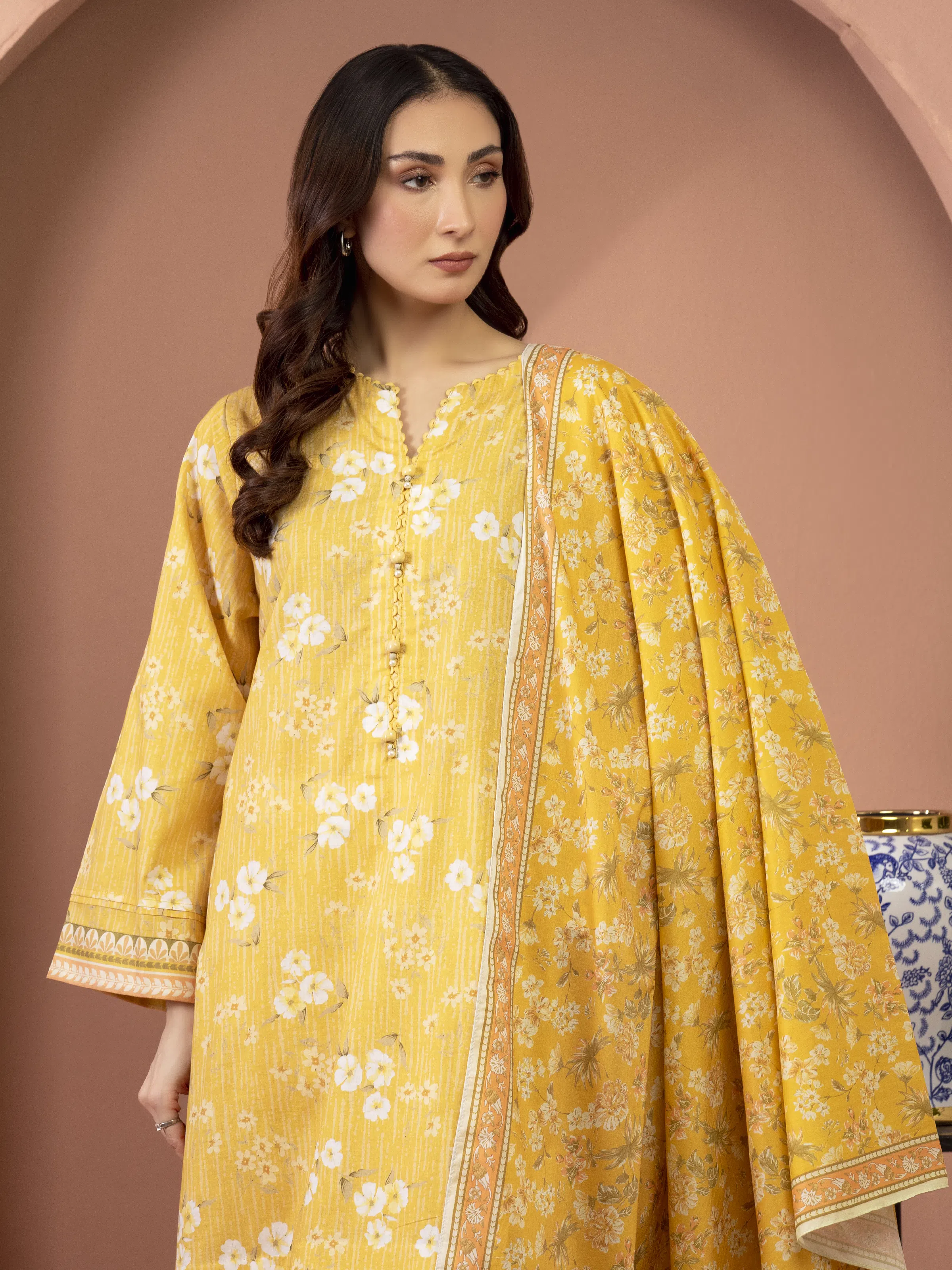 Unstitched Printed Lawn Suit - EWU5A1-35617-3P - Image 2