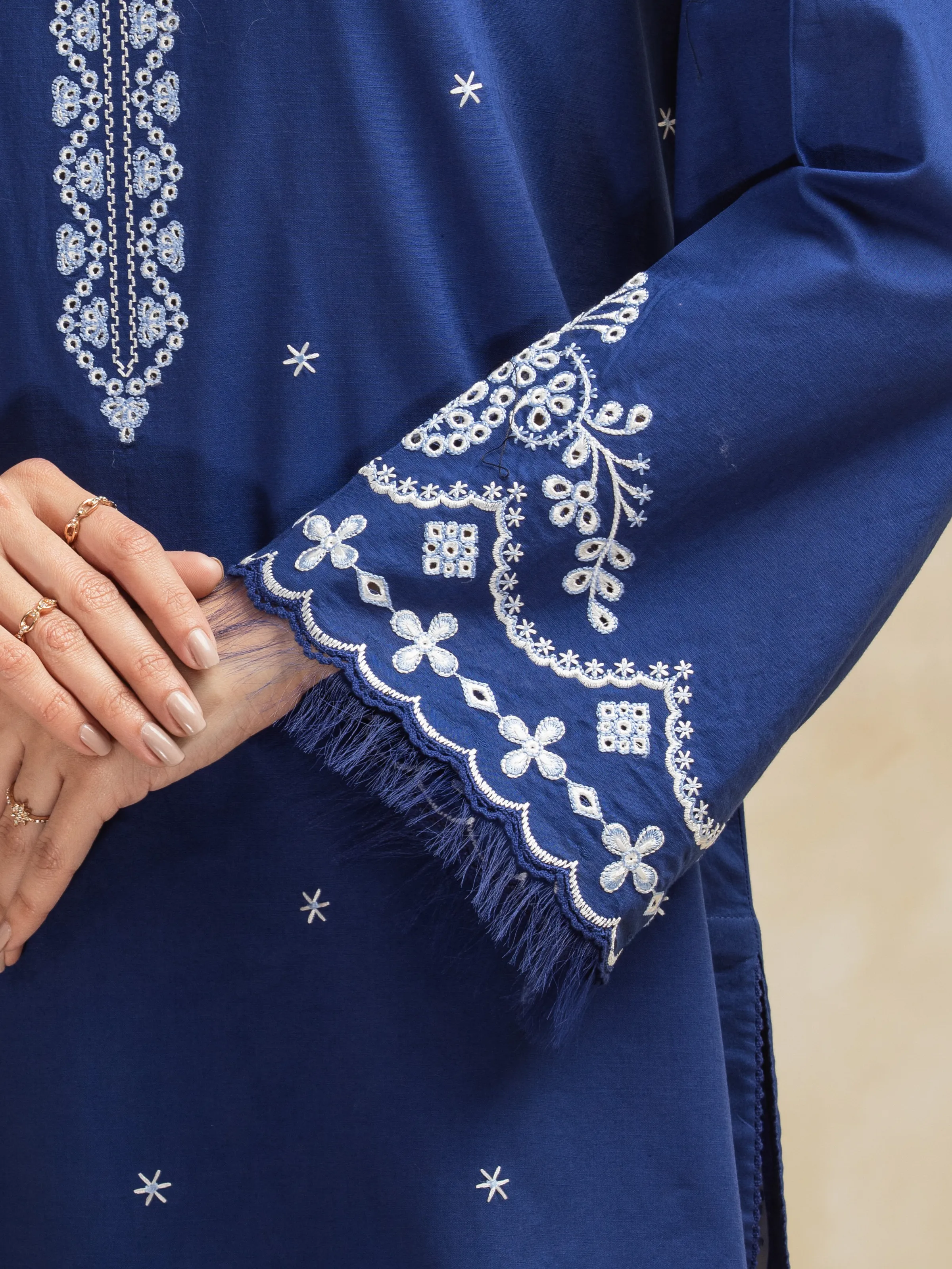 Unstitched Embroidered Cambric Shirt - EWU5V2-31038S - Image 3
