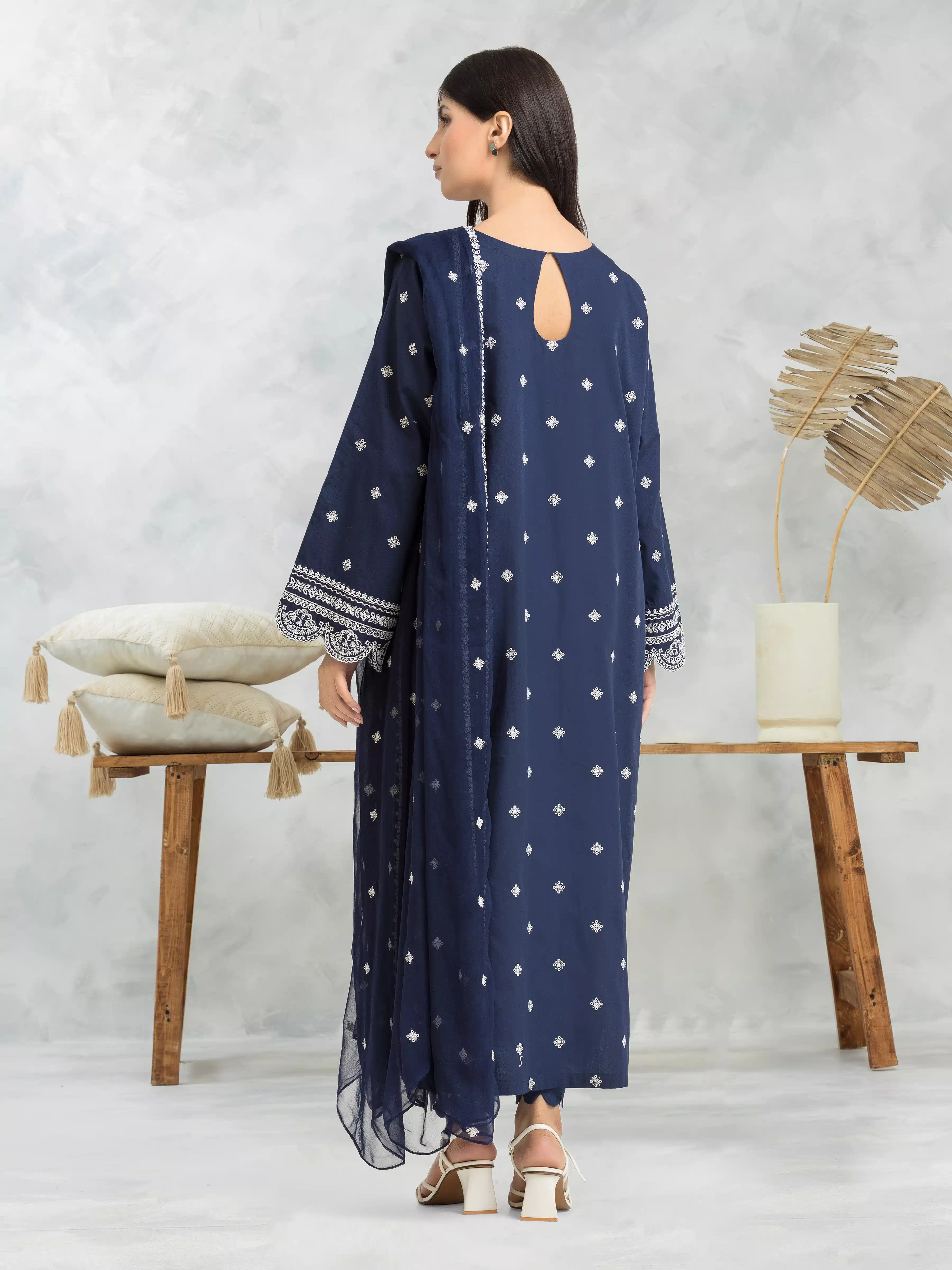 Unstitched Embroidered Cambric Suit - EWU24V2-30145-3P - Image 3