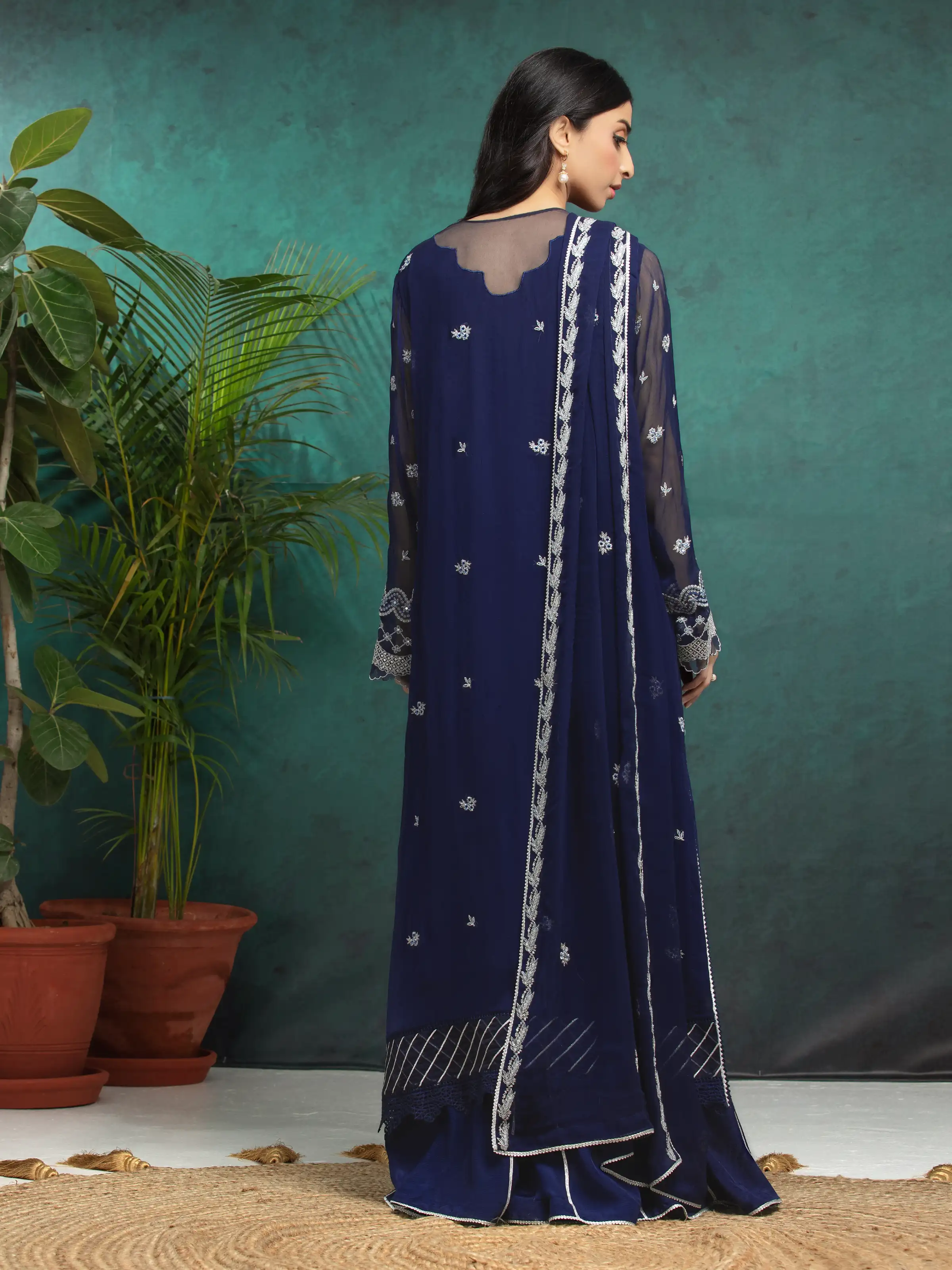 Unstitched Embroidered Chiffon Suit - EWU24V5-30324-3P - Image 2