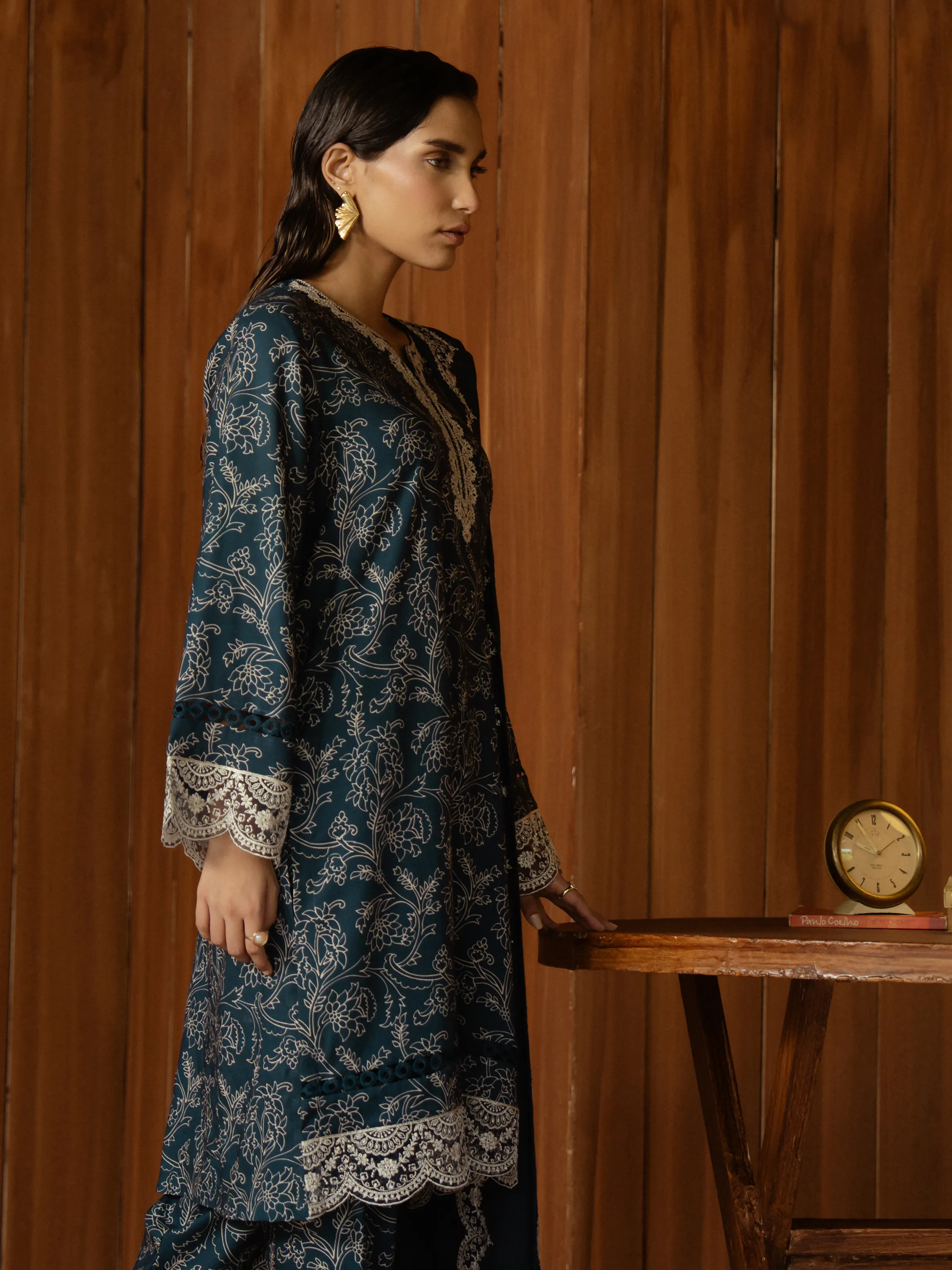 Unstitched Embroidered Marina Twill Shirt Trouser - EWU24V14-30177ST - Image 6