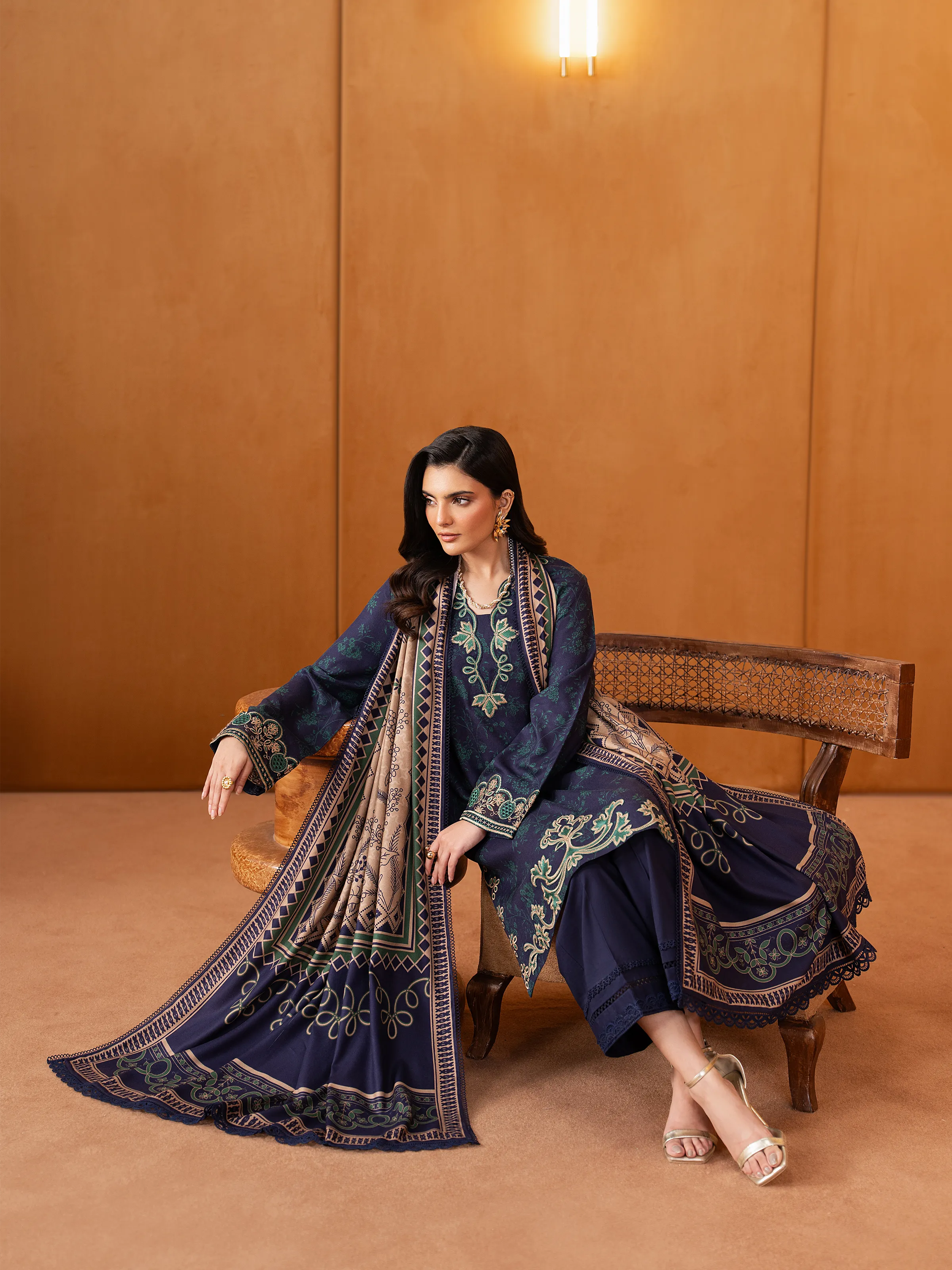 Unstitched Embroidered Twill Viscose Suit - EWU5V20-32082-3P - Image 4
