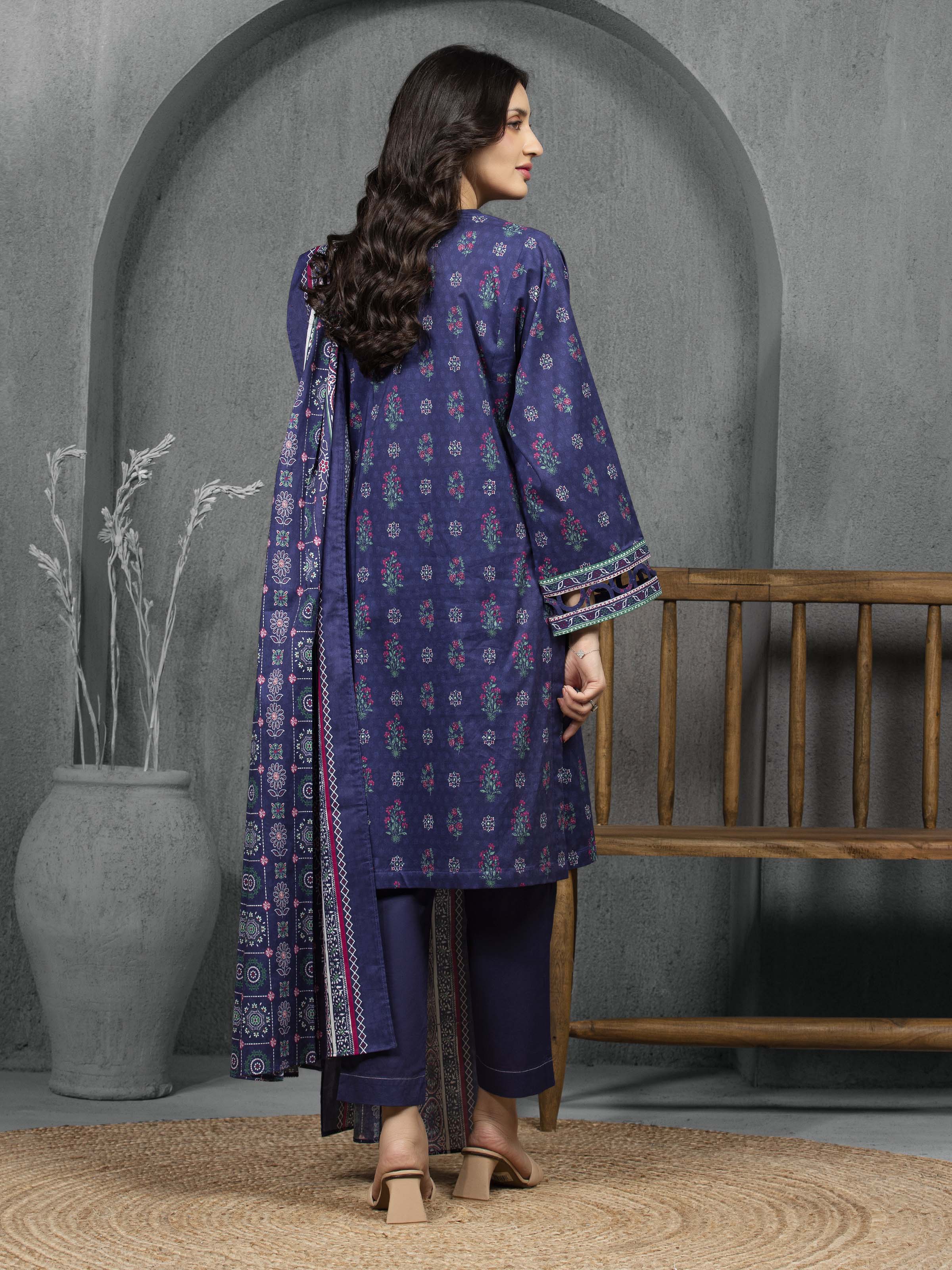 Unstitched Printed Cambric Suit - EWU5A2-35818-3P - Image 5