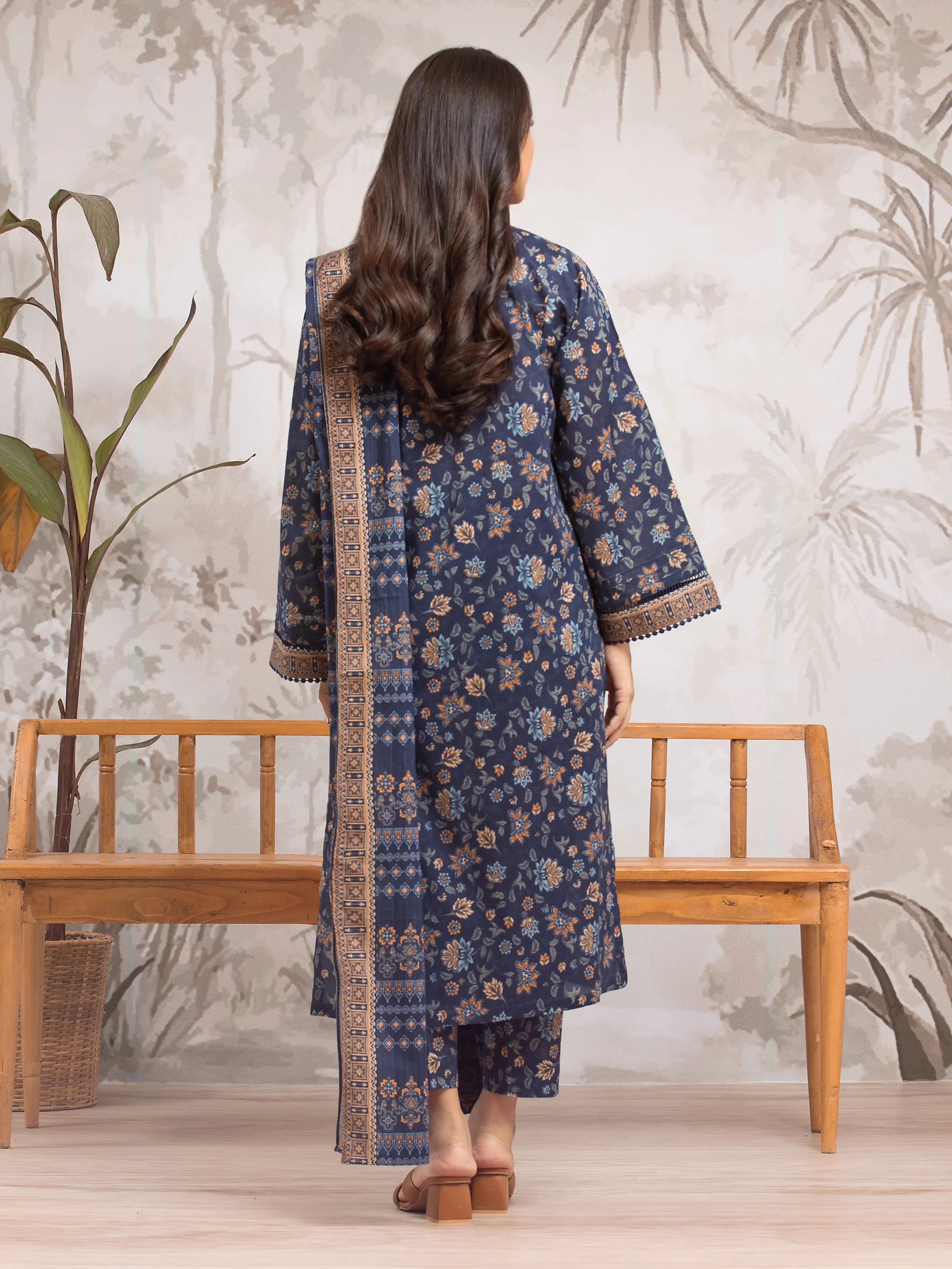 Unstitched Printed Khaddar Suit - EWU24A3-29596-3P - Image 2