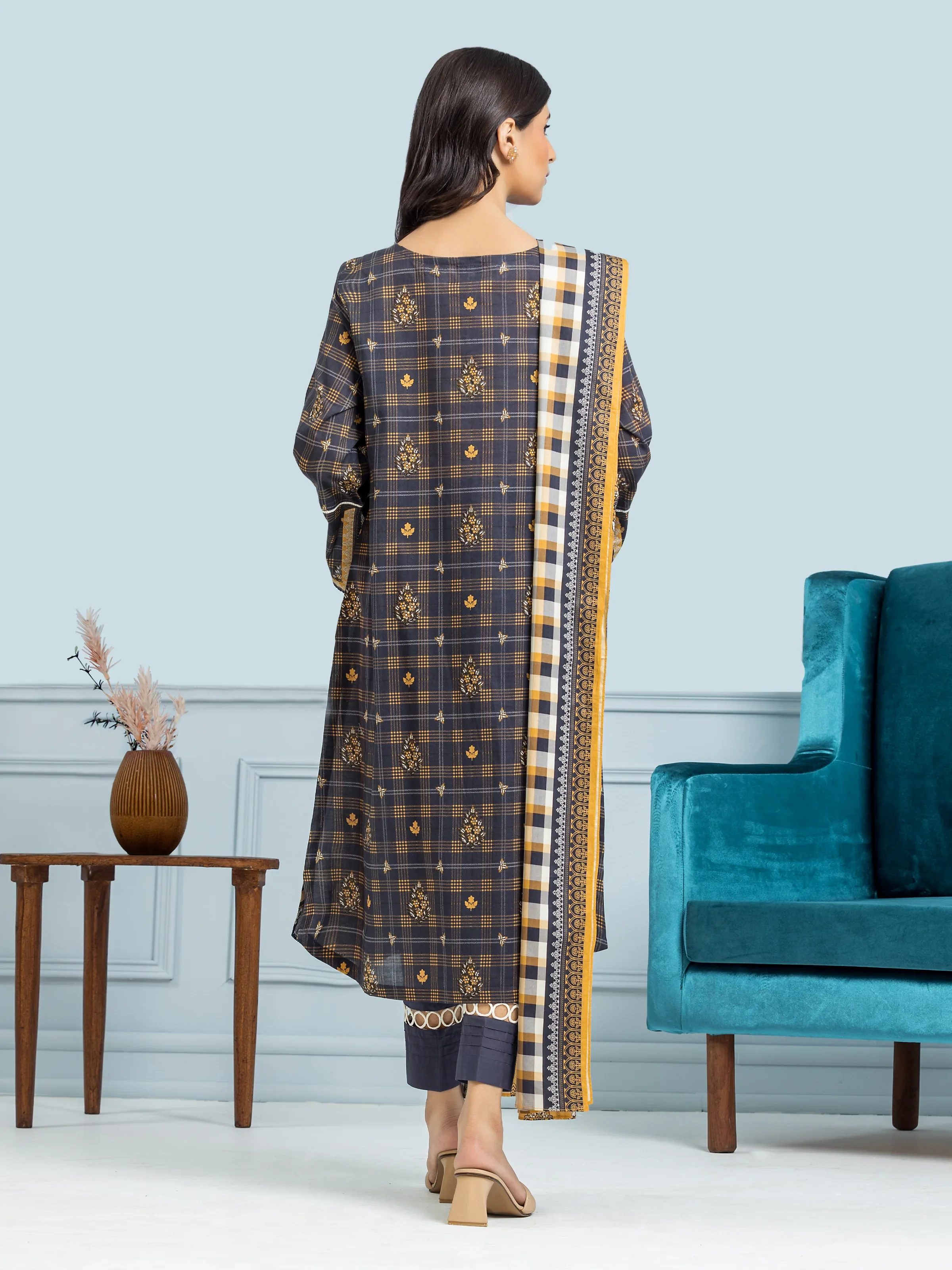 Unstitched Printed Khaddar Suit - EWU24A3-29654-3P - Image 2