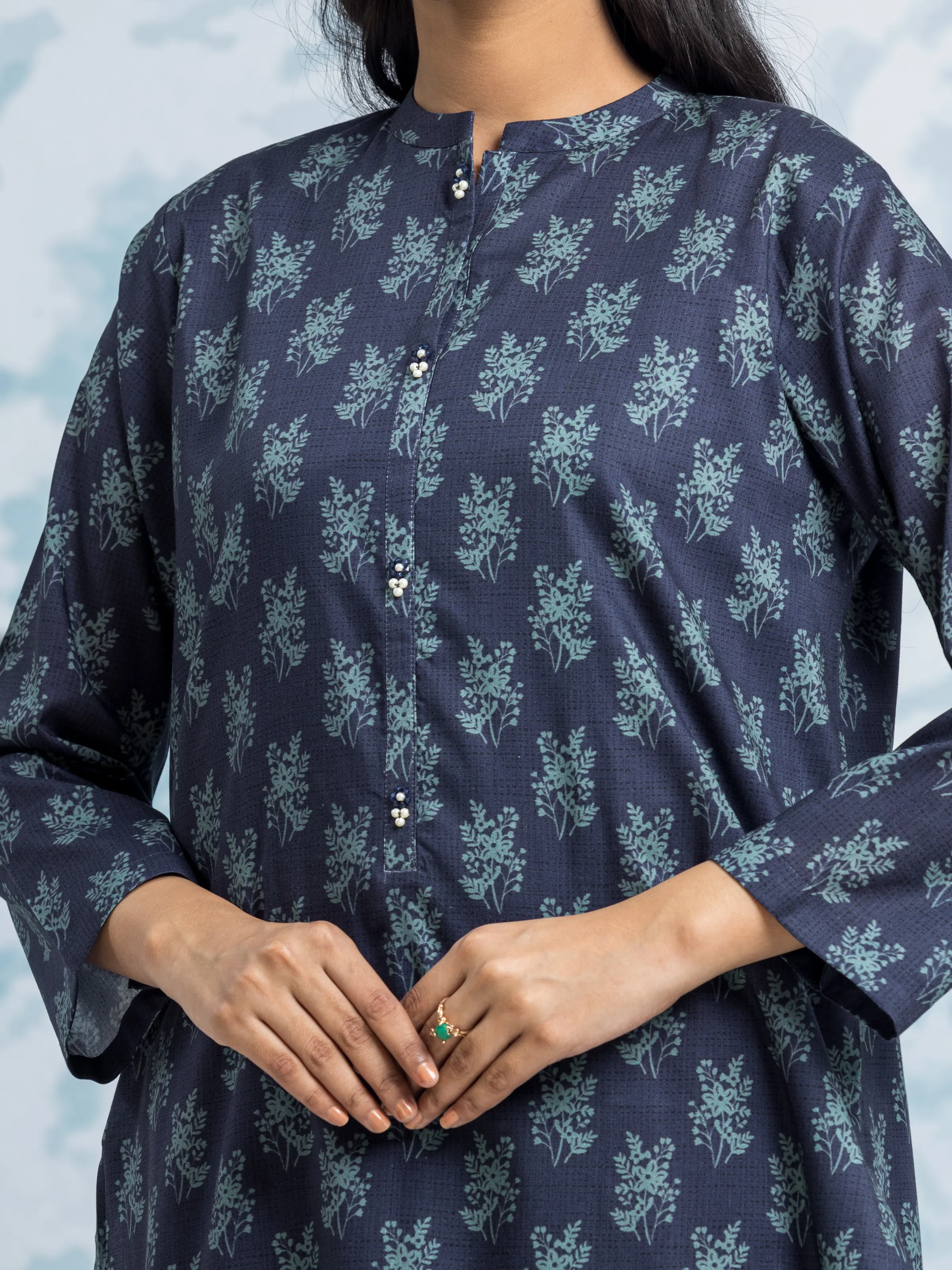 Unstitched Printed Khaddar Suit - EWU24A3-29710-3P - Image 3