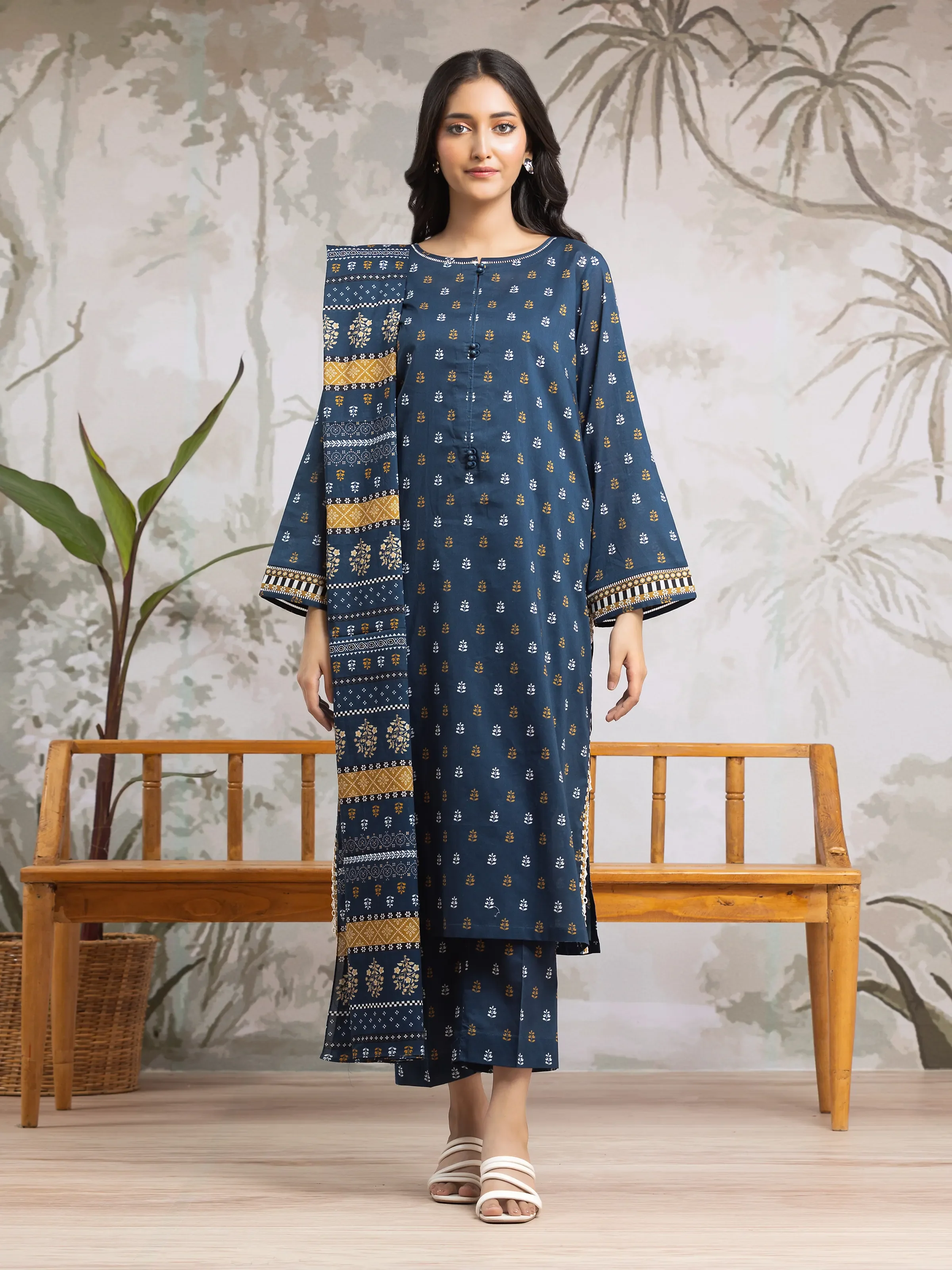 Unstitched Printed Khaddar Suit - EWU24A3-29808-3P