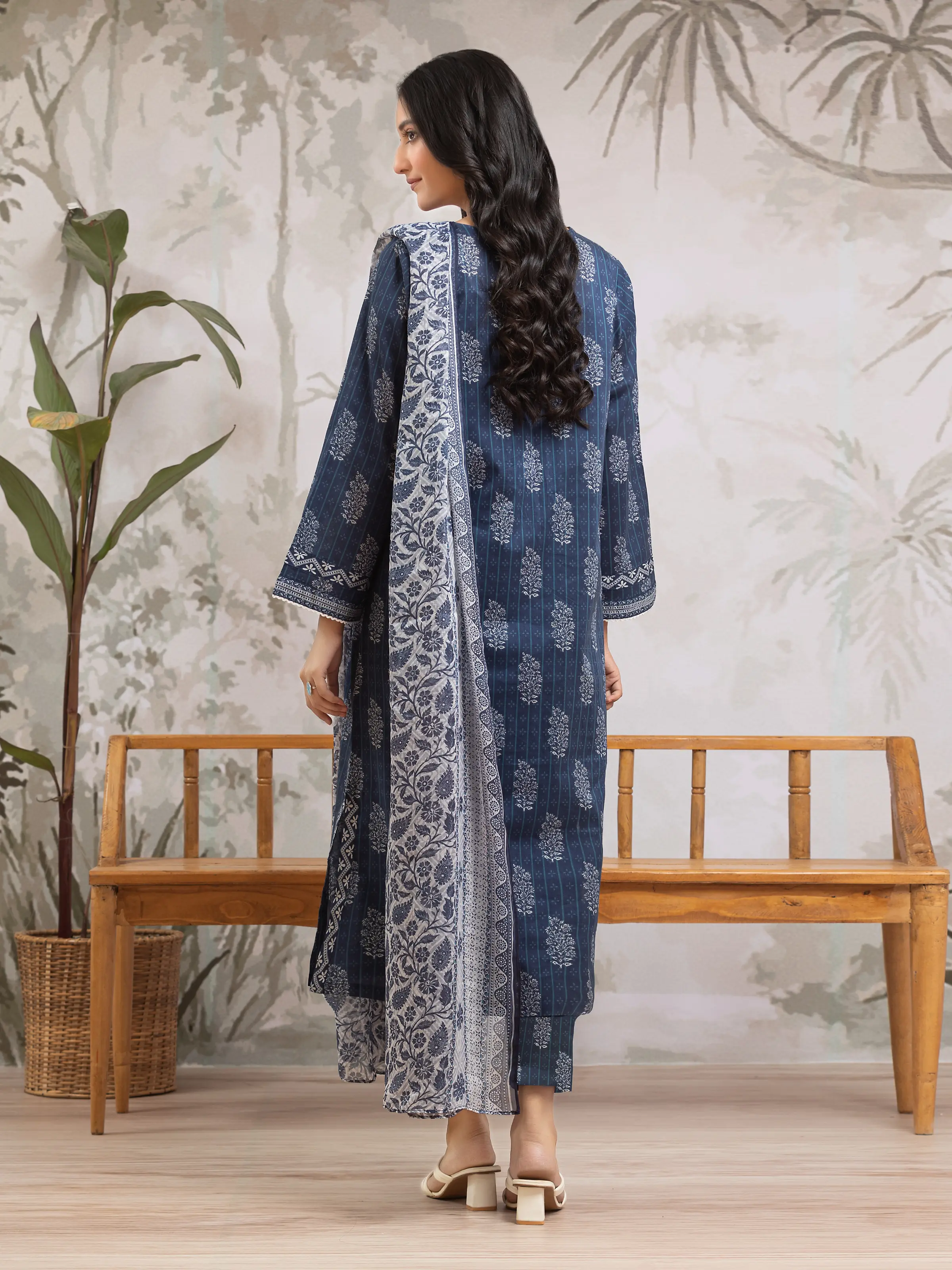 Unstitched Printed Khaddar Suit - EWU24M2-178 - Image 2