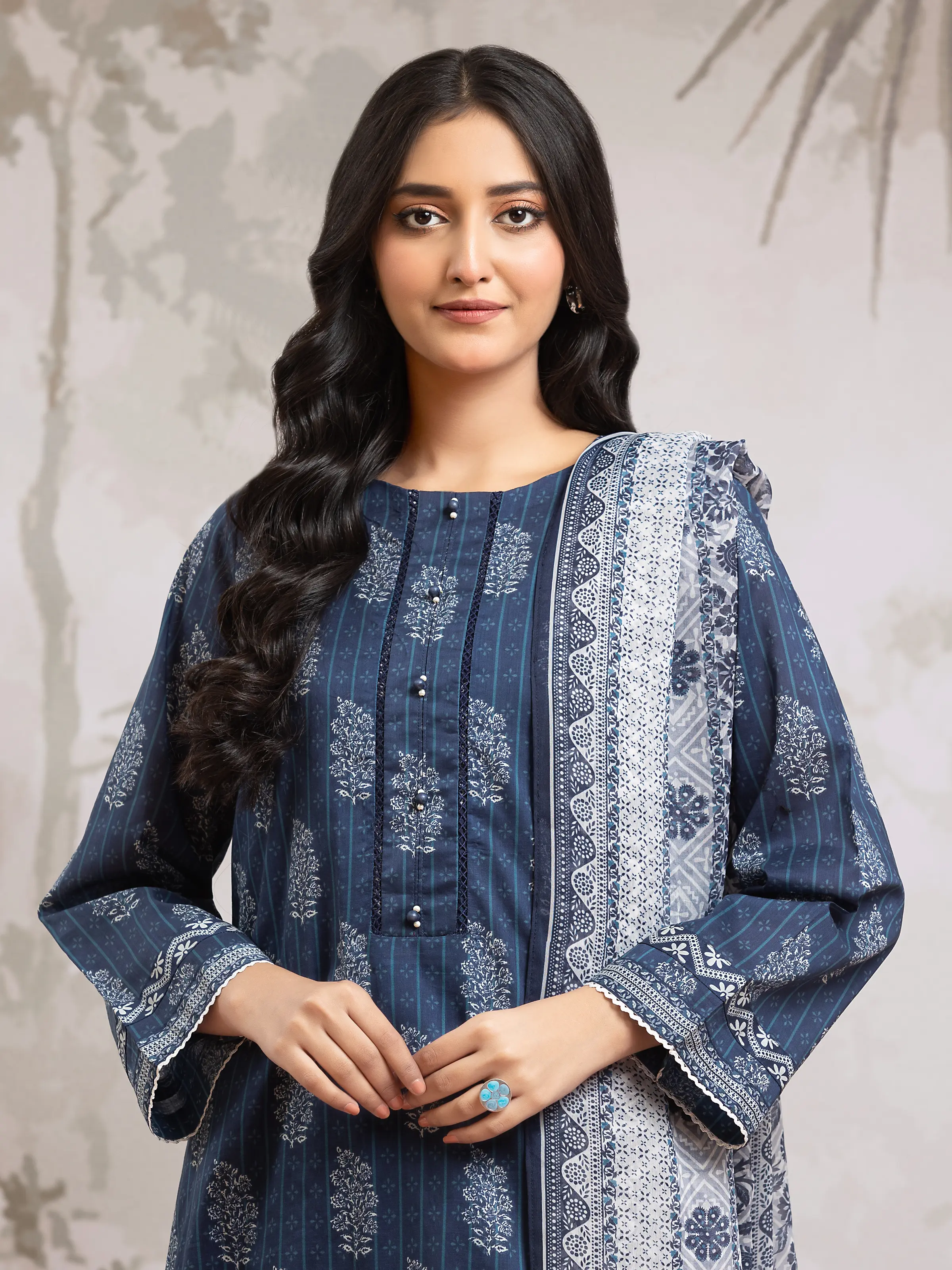Unstitched Printed Khaddar Suit - EWU24M2-178 - Image 3
