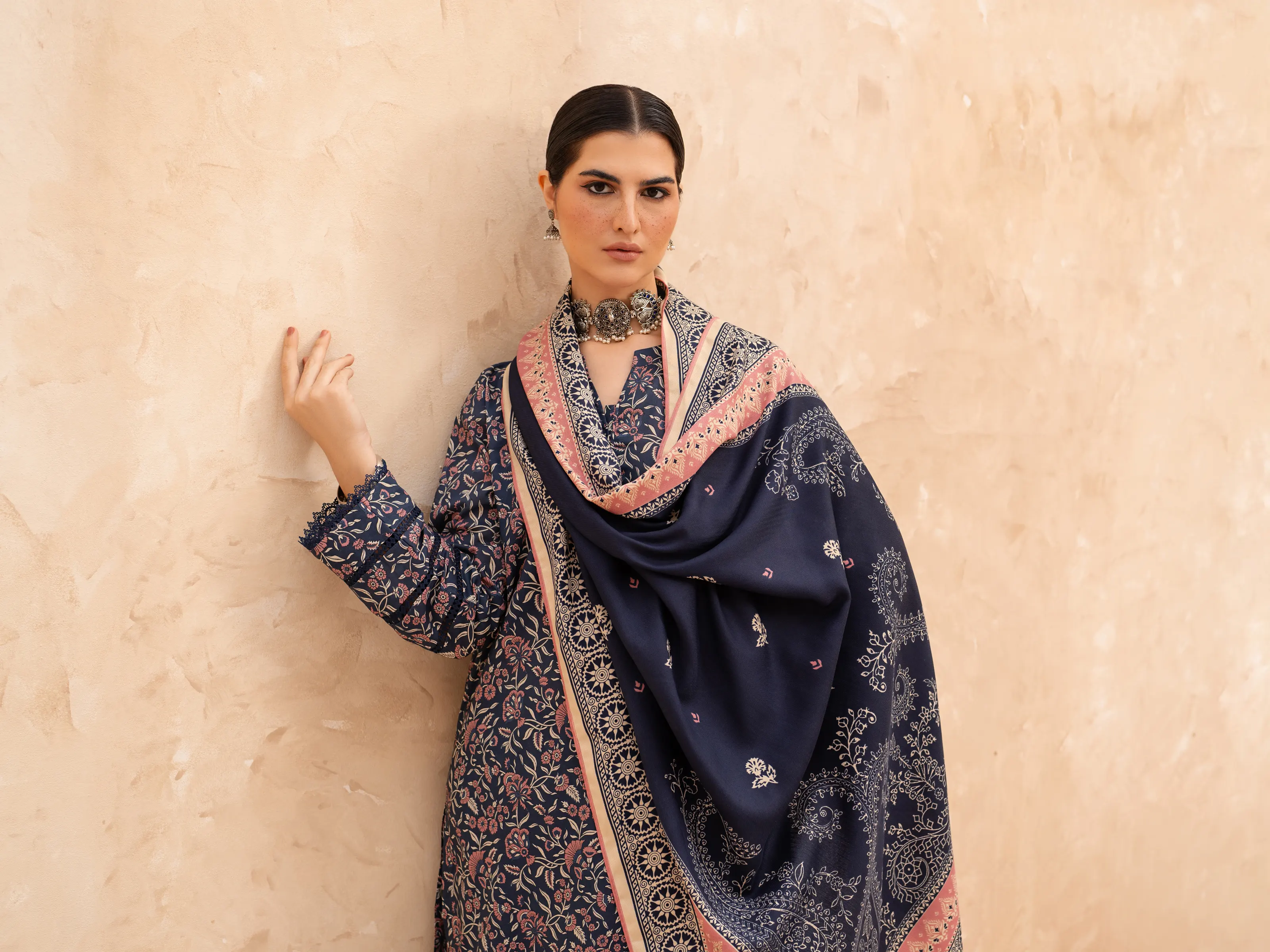 Unstitched Printed Khaddar Suit - EWU24M3-080 - Image 6
