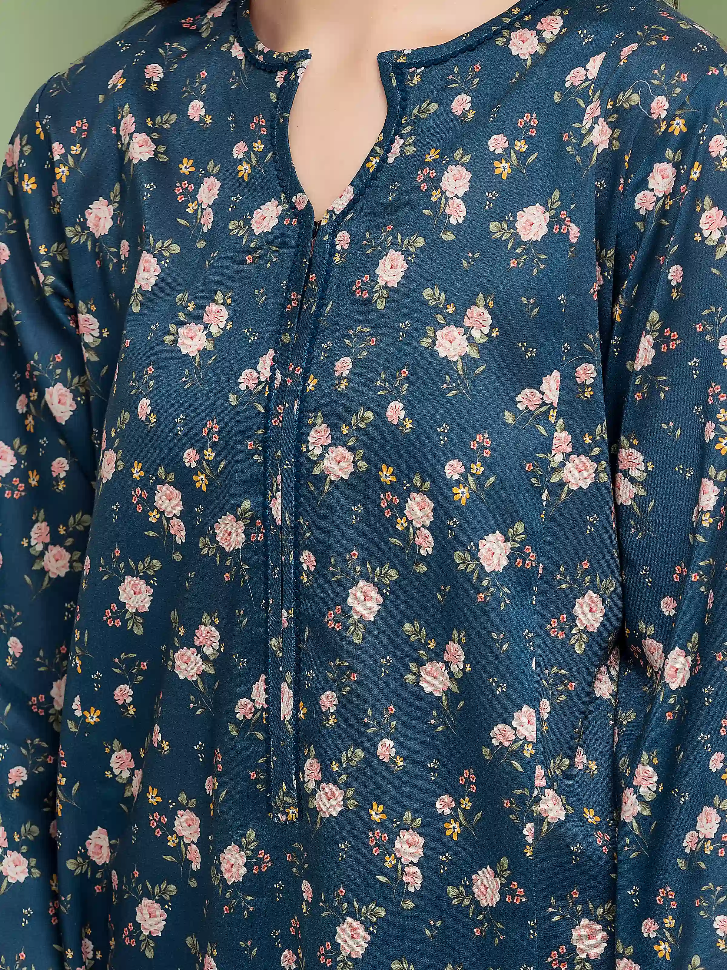 Unstitched Printed Lawn Shirt Trouser - EWU5A1-35679ST - Image 4