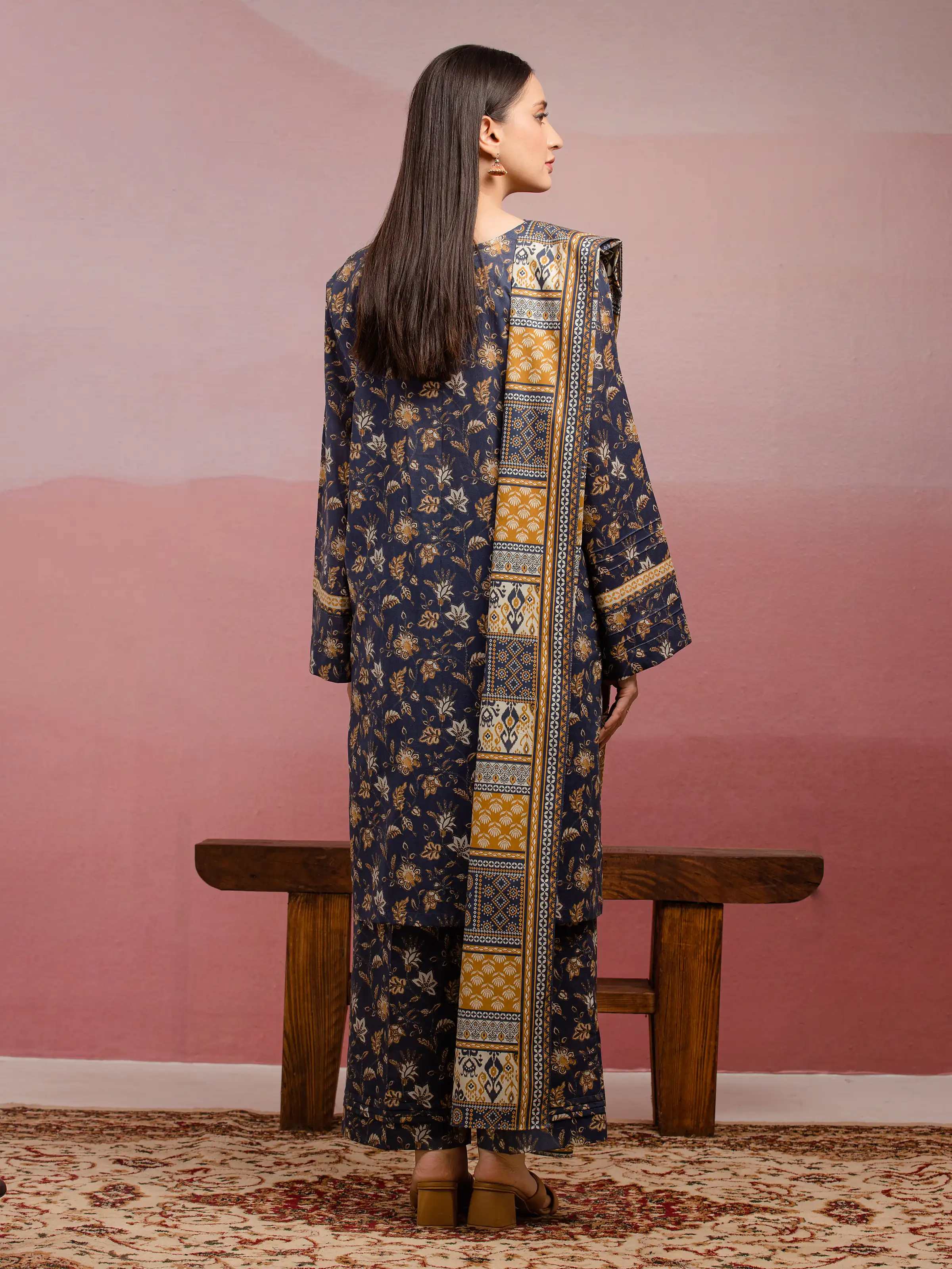 Unstitched Printed Lawn Suit - EWU5A1-35005-3P - Image 2