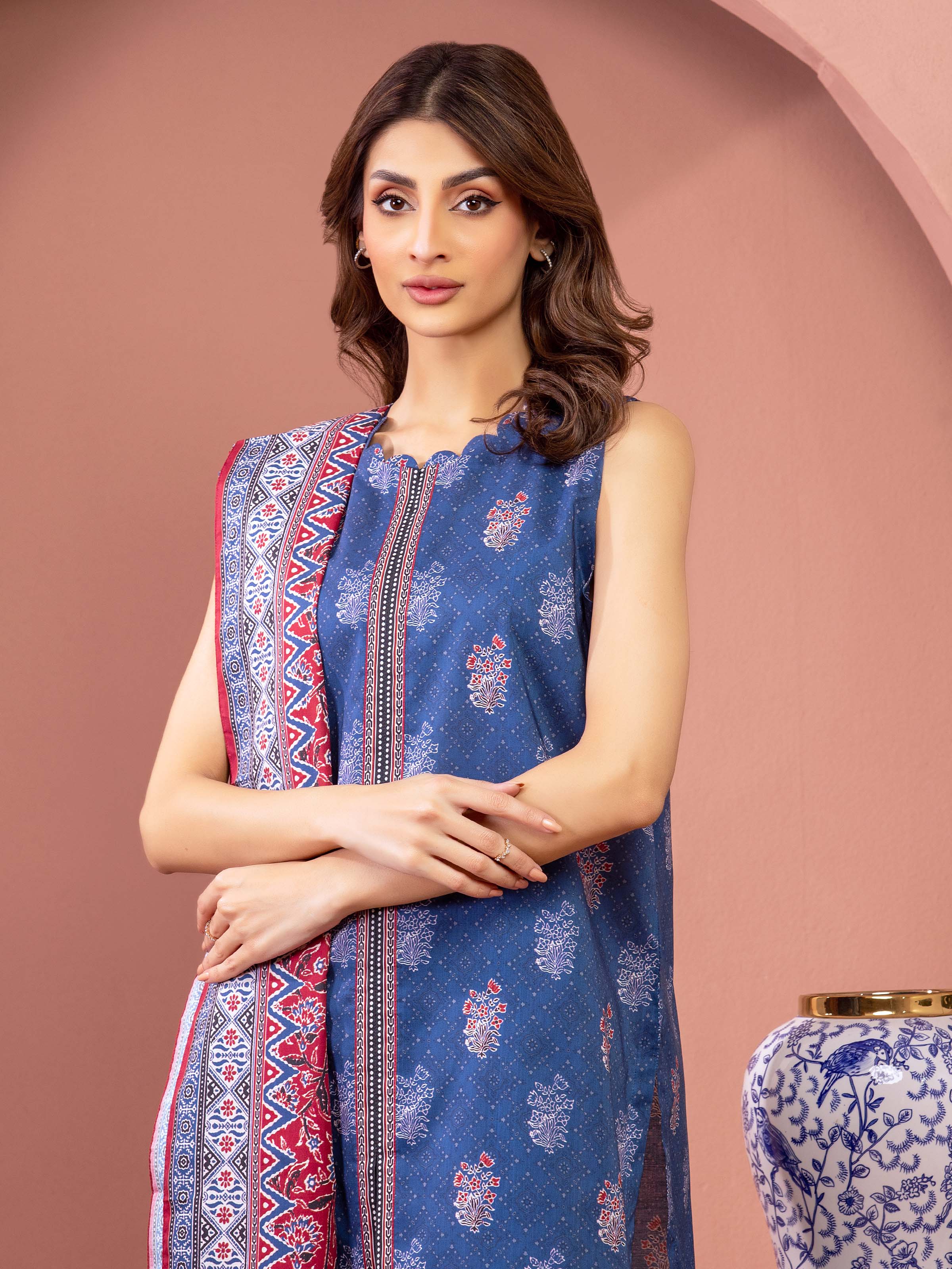 Unstitched Printed Lawn Suit - EWU5A1-35237-3P - Image 2