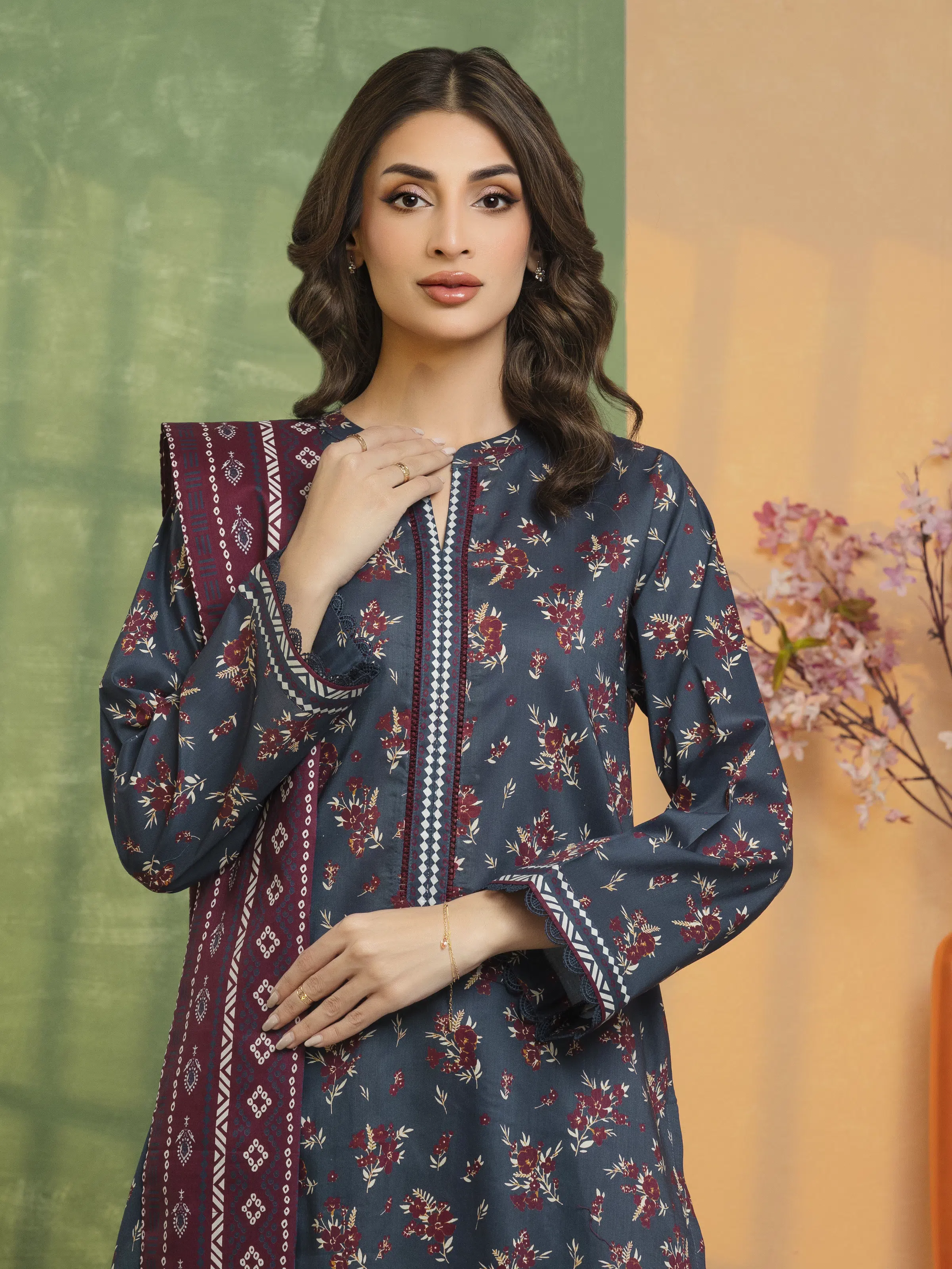 Unstitched Printed Lawn Suit - EWU5A1-35276-3P - Image 2