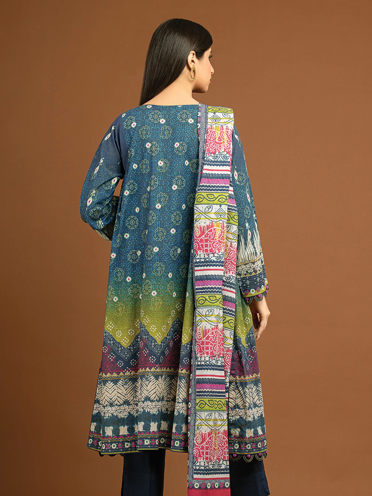 Unstitched Embroidered Viscose Suit - EWU22V13-24033 - Image 5