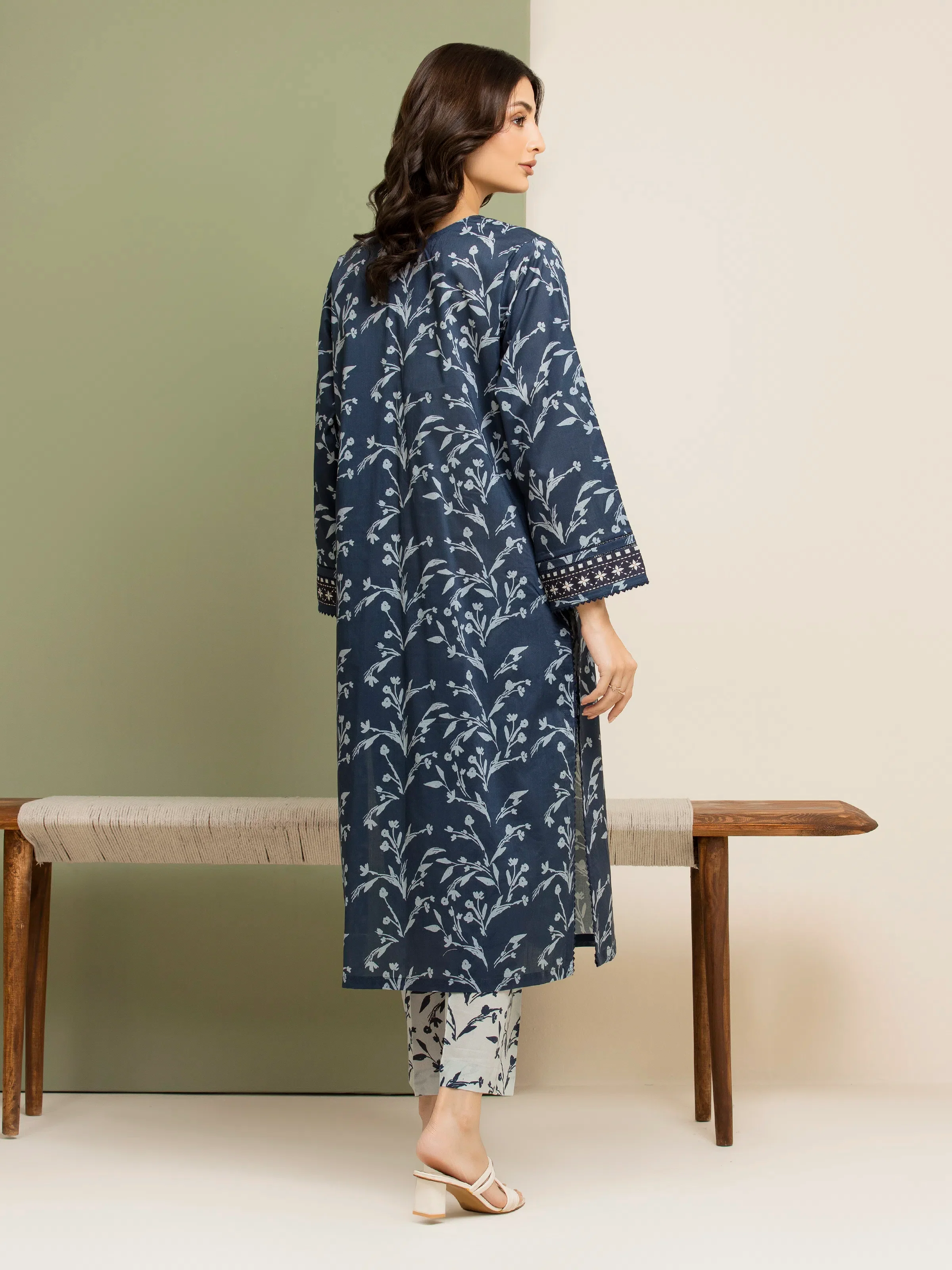 Unstitched Printed Lawn Shirt Trouser - EWU5A1-35425ST - Image 2