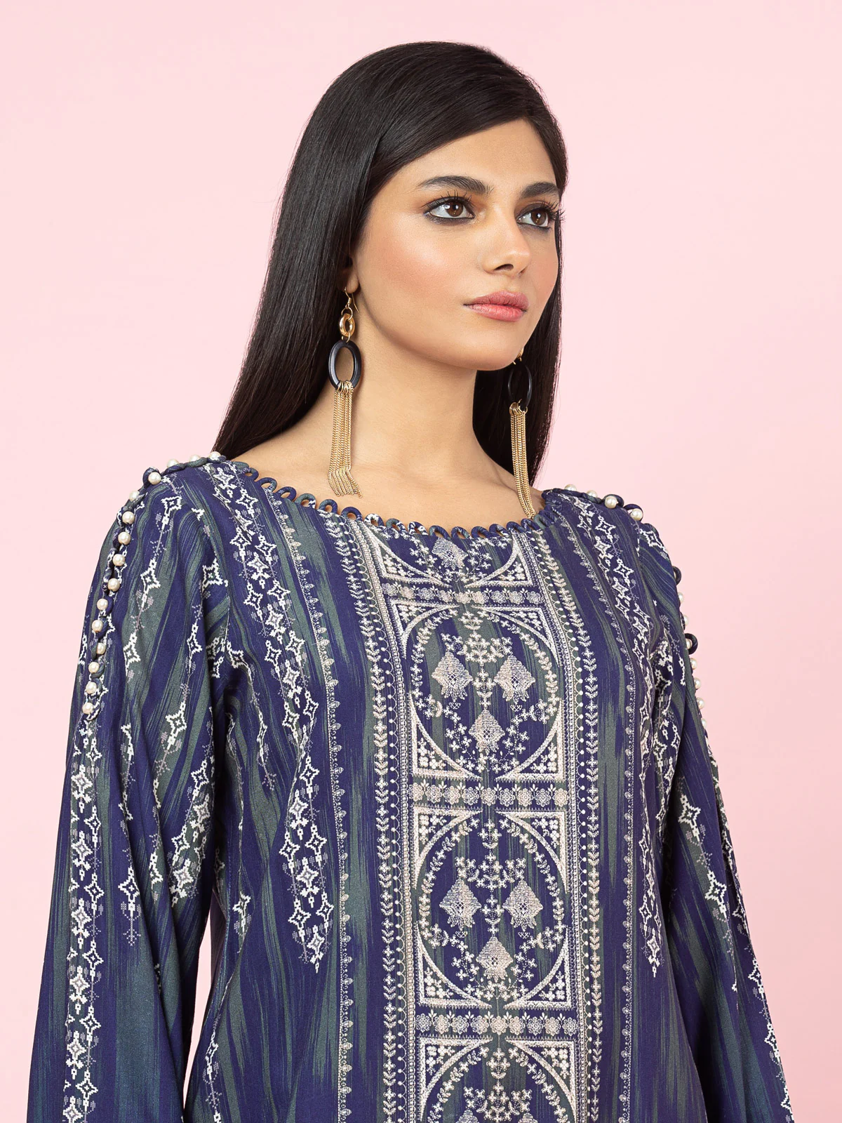 Unstitched Printed Viscose Suit - EWU22A4-24024XXL - Image 5