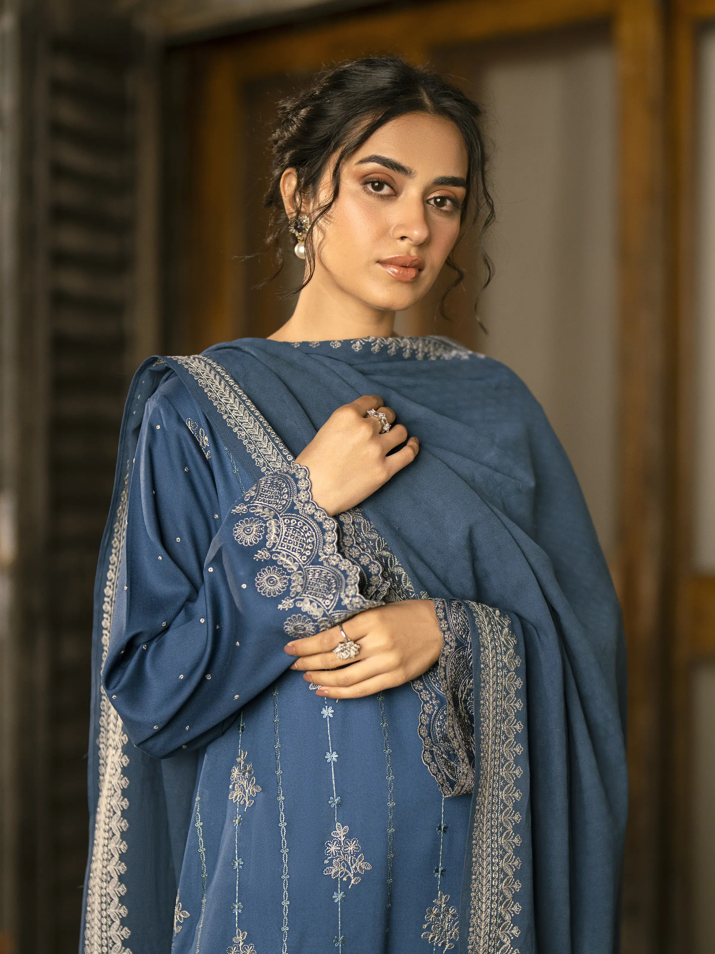 Unstitched Embroidered Marina Twill Suit - EWU24V14-30205-3P - Image 5