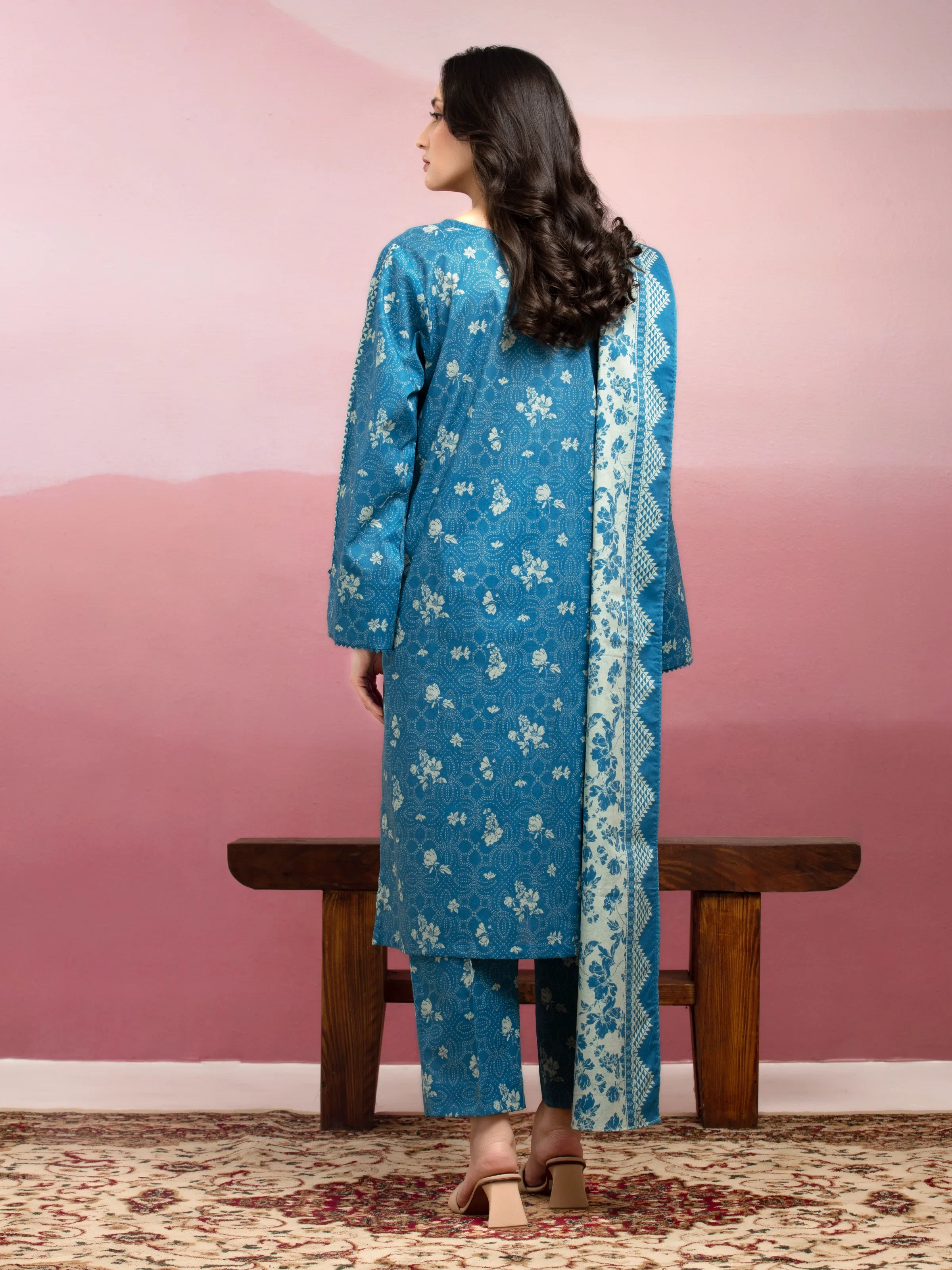Unstitched Printed Lawn Suit - EWU5A1-35051-3P - Image 2