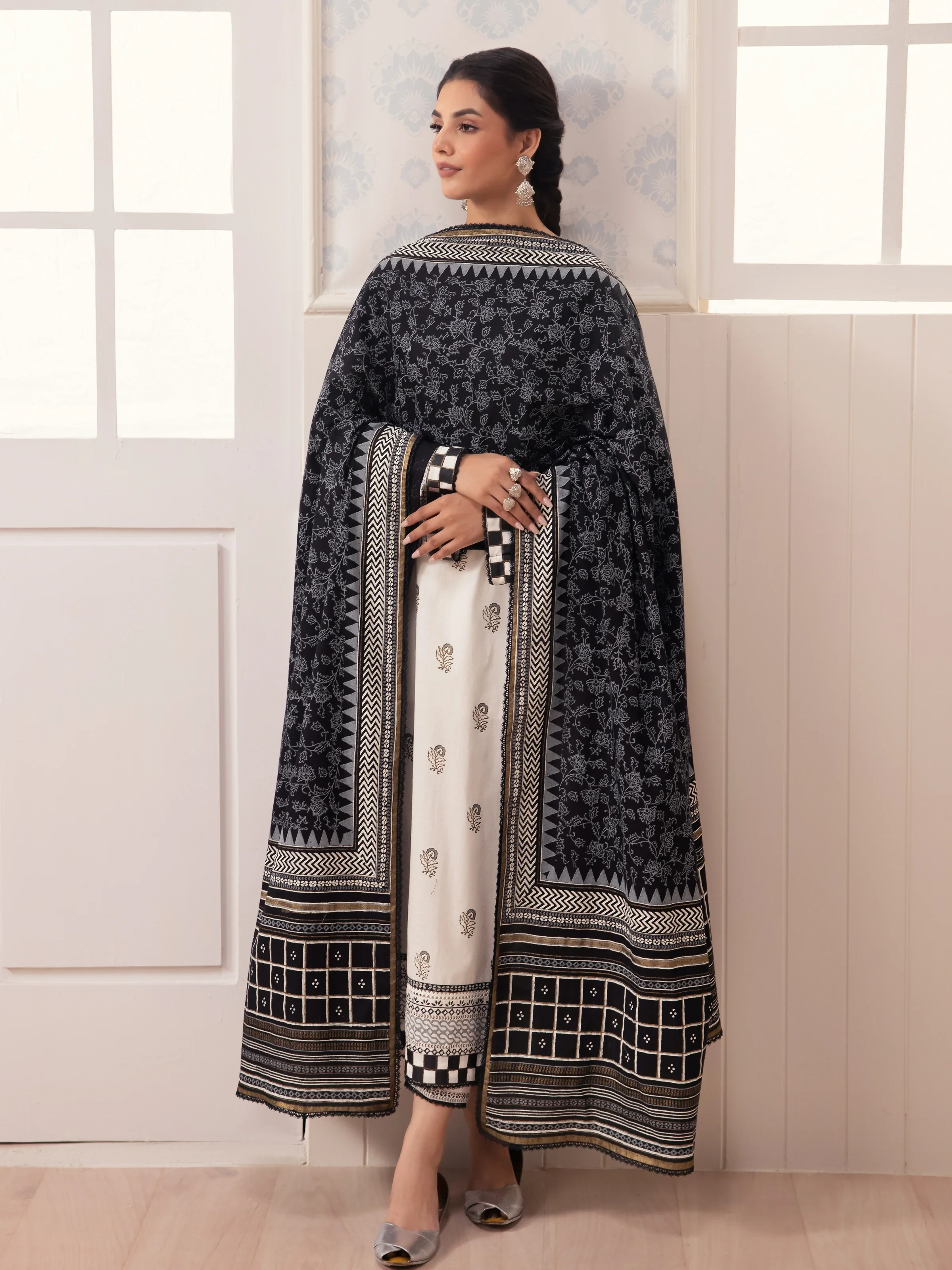 Unstitched Block Print Cambric Suit - EWU24M1-048 - Image 3