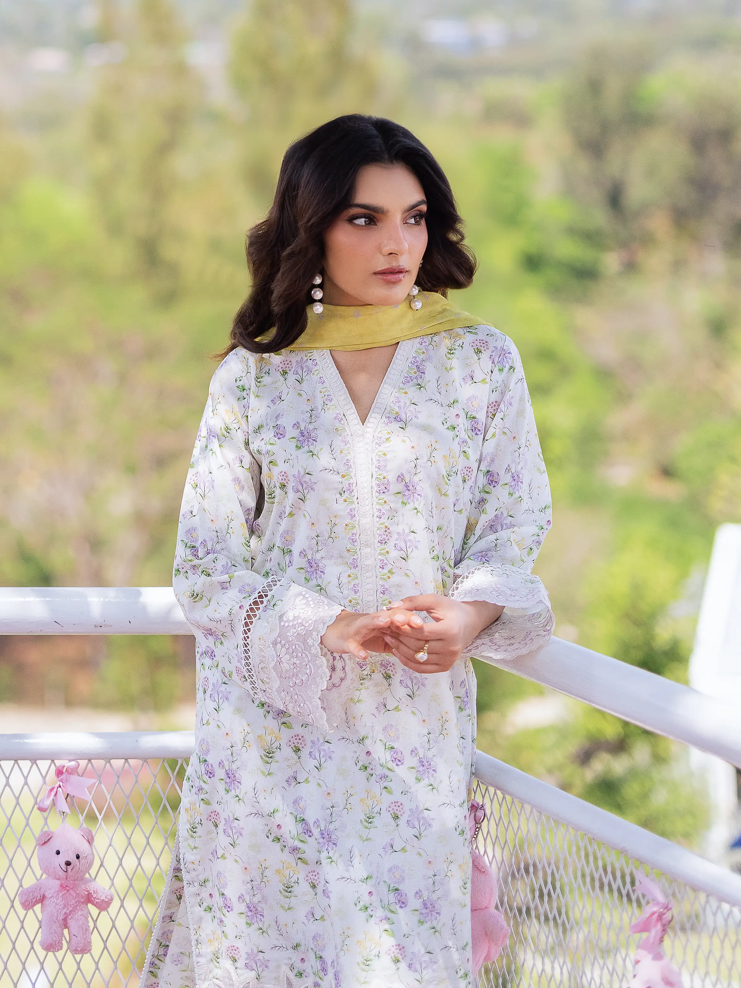 Unstitched Embroidered Lawn Suit - EWU5V1-31440-3P - Image 3