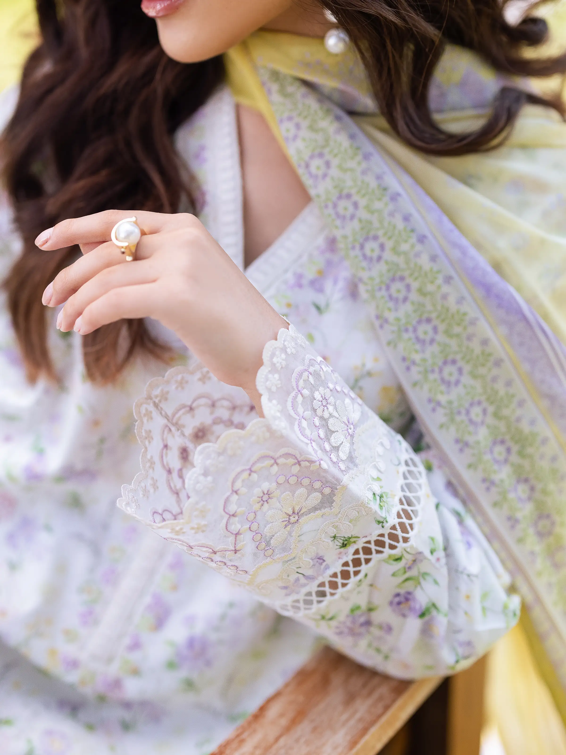 Unstitched Embroidered Lawn Suit - EWU5V1-31440-3P - Image 6