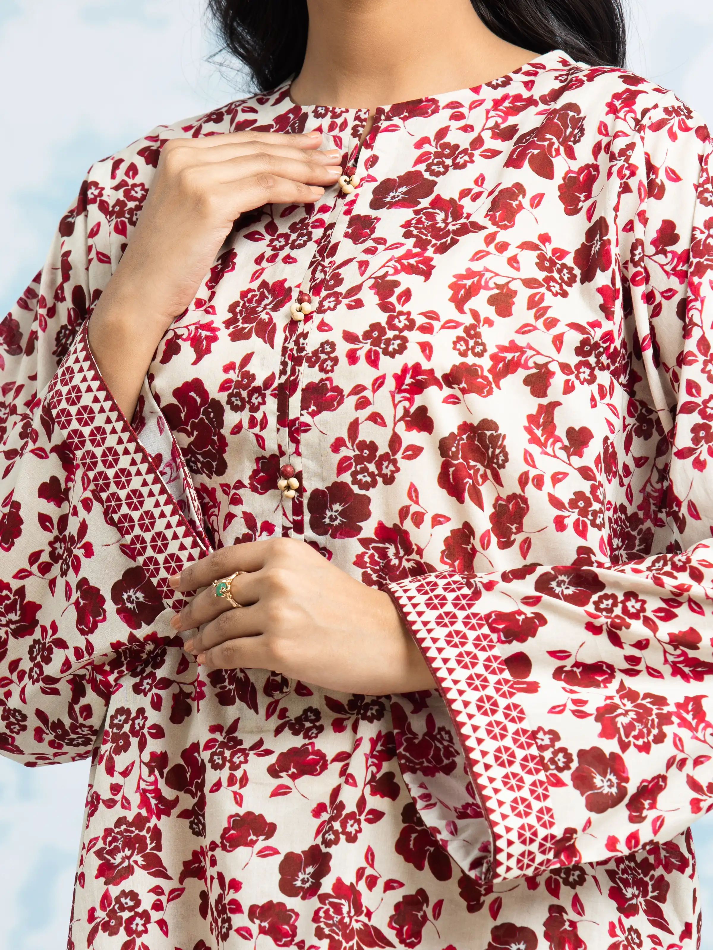Unstitched Printed Khaddar Suit - EWU24A3-29706-3P - Image 2