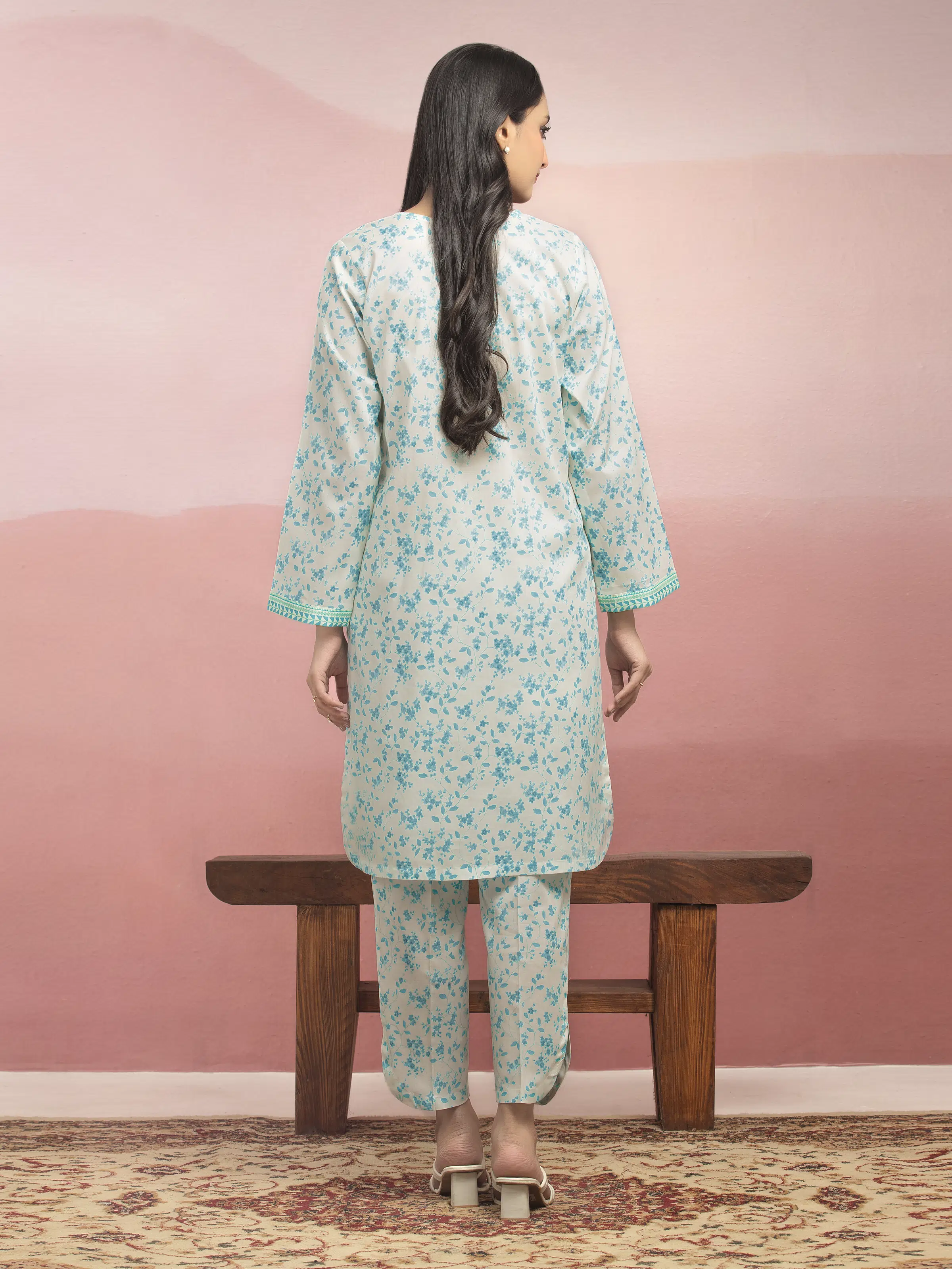 Unstitched Printed Lawn Shirt Trouser - EWU5A1-35406ST - Image 2