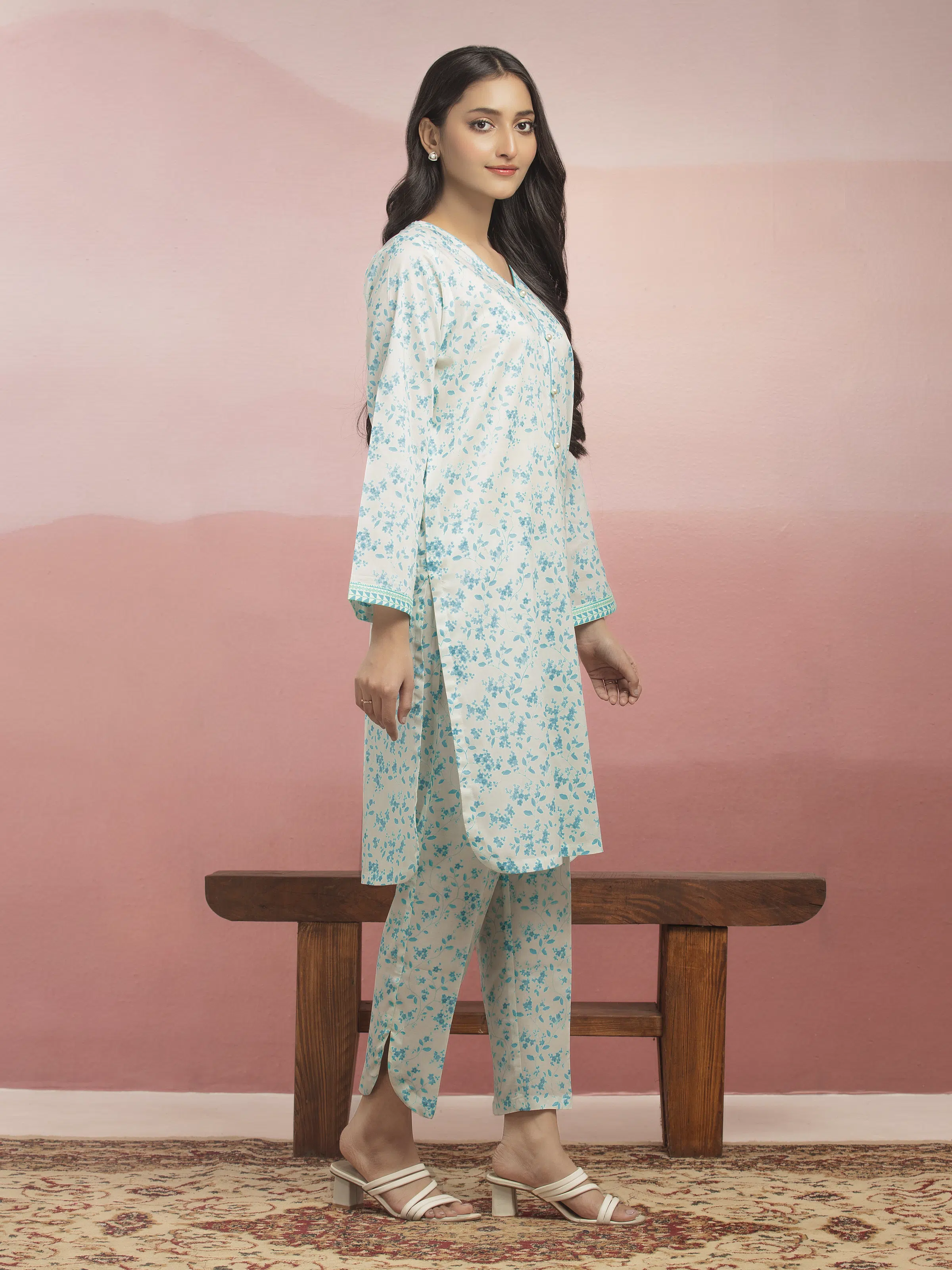 Unstitched Printed Lawn Shirt Trouser - EWU5A1-35406ST - Image 3