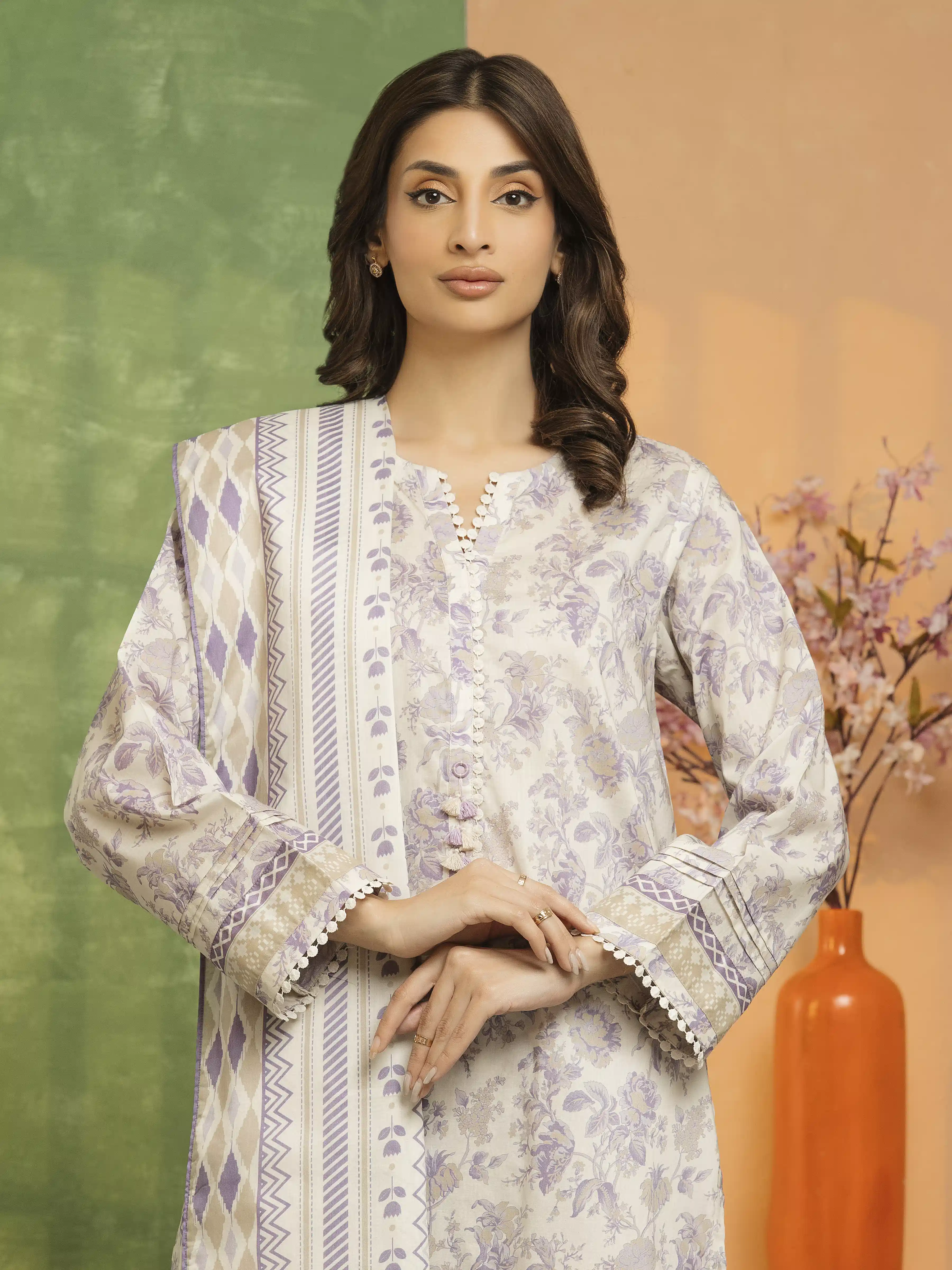 Unstitched Printed Lawn Suit - EWU5A1-35146-3P - Image 2