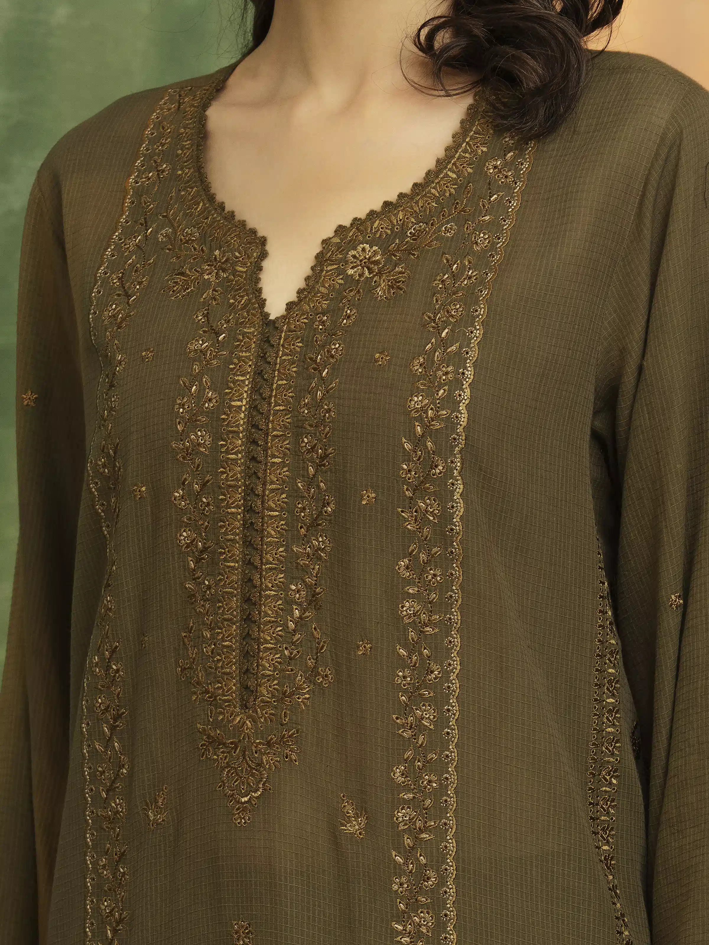Unstitched Embroidered Lawn Suit - EWU5V1-31228-3P - Image 5